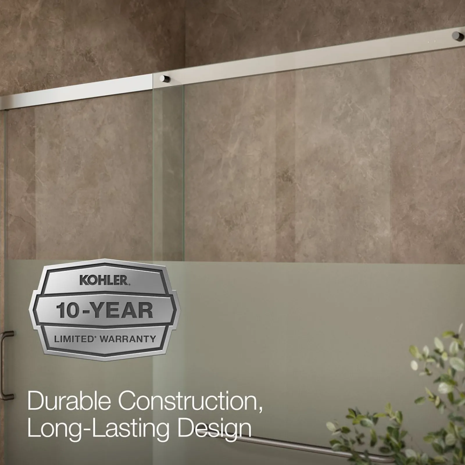 68-1/4"-71-5/8" W x 75-1/2" H sliding shower door with 5/16"-thick Crystal Clear glass^Kohler New