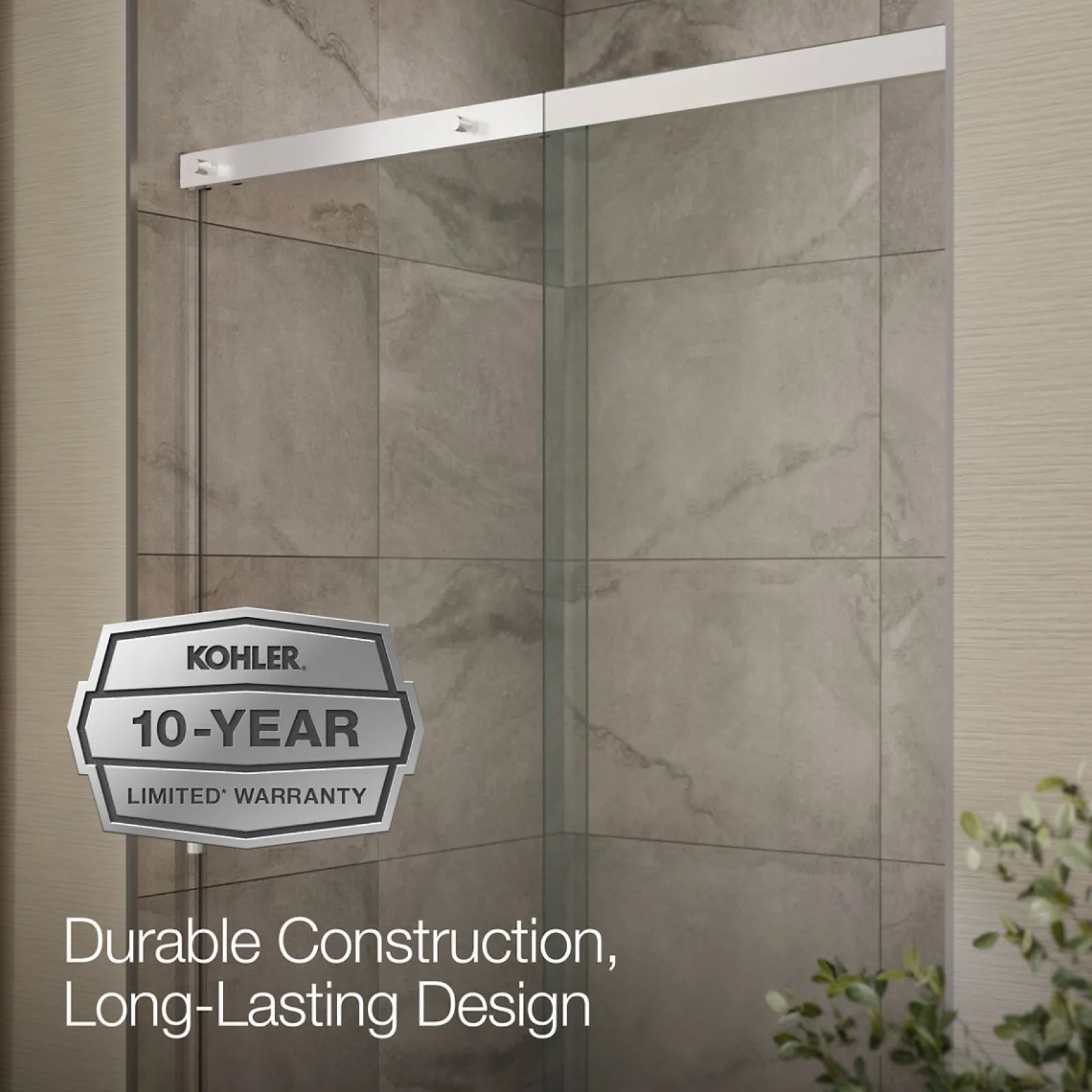 44-5/8"-47-5/8" W x 70-1/2" H sliding shower door with 1/4"-thick Crystal Clear glass^Kohler Best