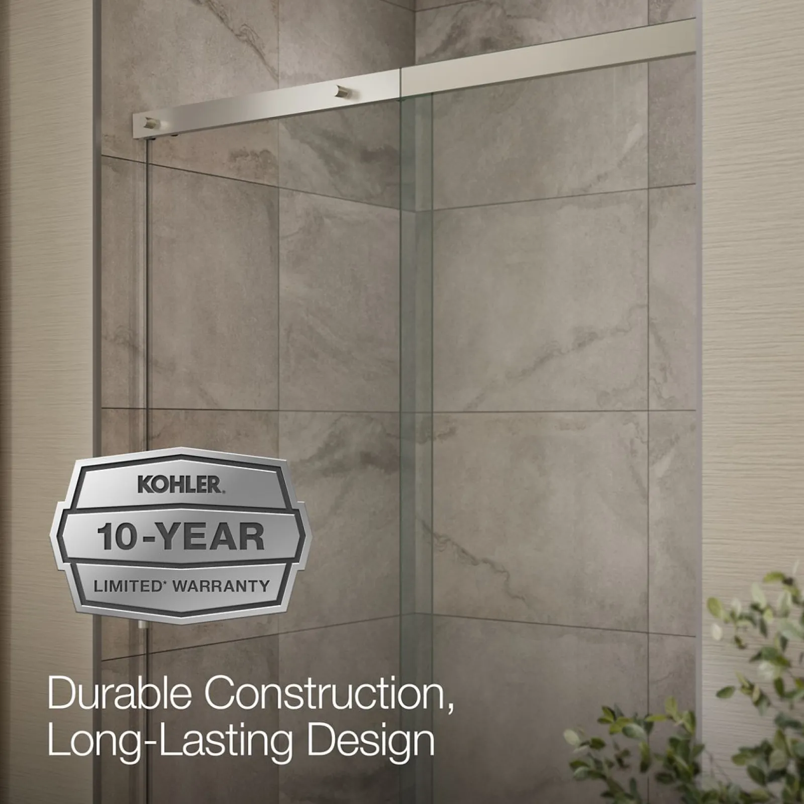 44-5/8"-47-5/8" W x 70-1/2" H sliding shower door with 1/4"-thick Crystal Clear glass^Kohler Best
