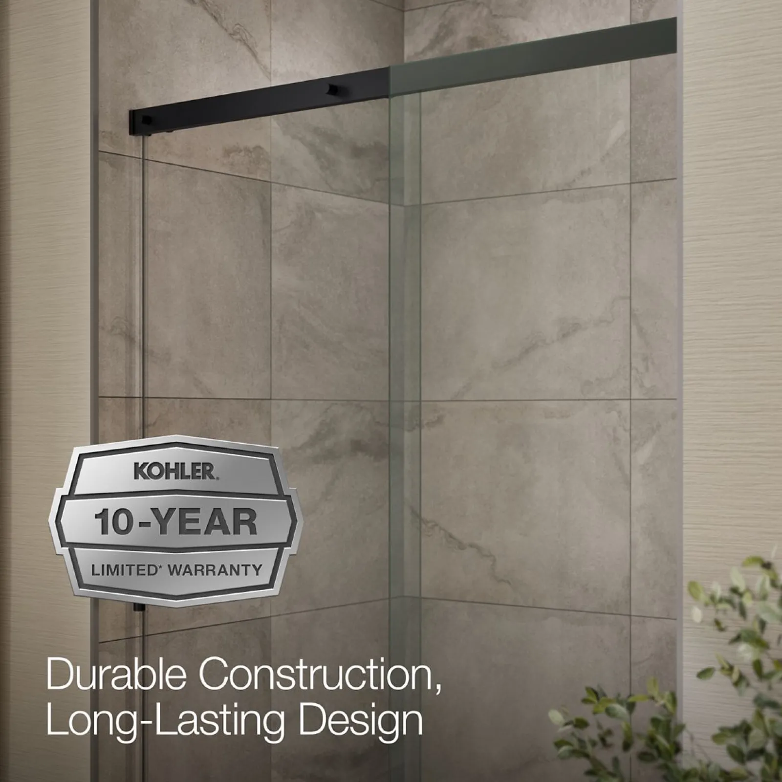 44-5/8"-47-5/8" W x 70-1/2" H sliding shower door with 1/4"-thick Crystal Clear glass^Kohler Best