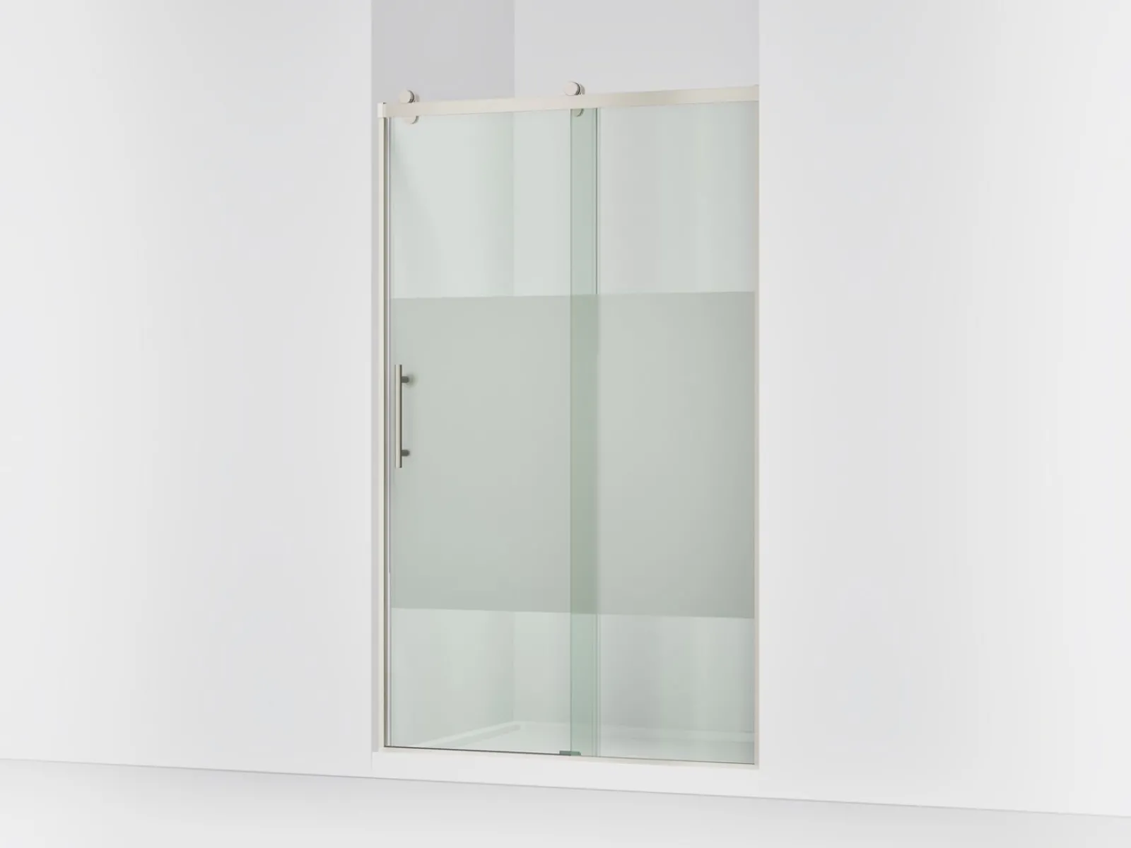 44-5/8"-47-5/8" W x 76.99" H sliding shower door with 3/8"-thick Crystal Clear glass^Kohler Online