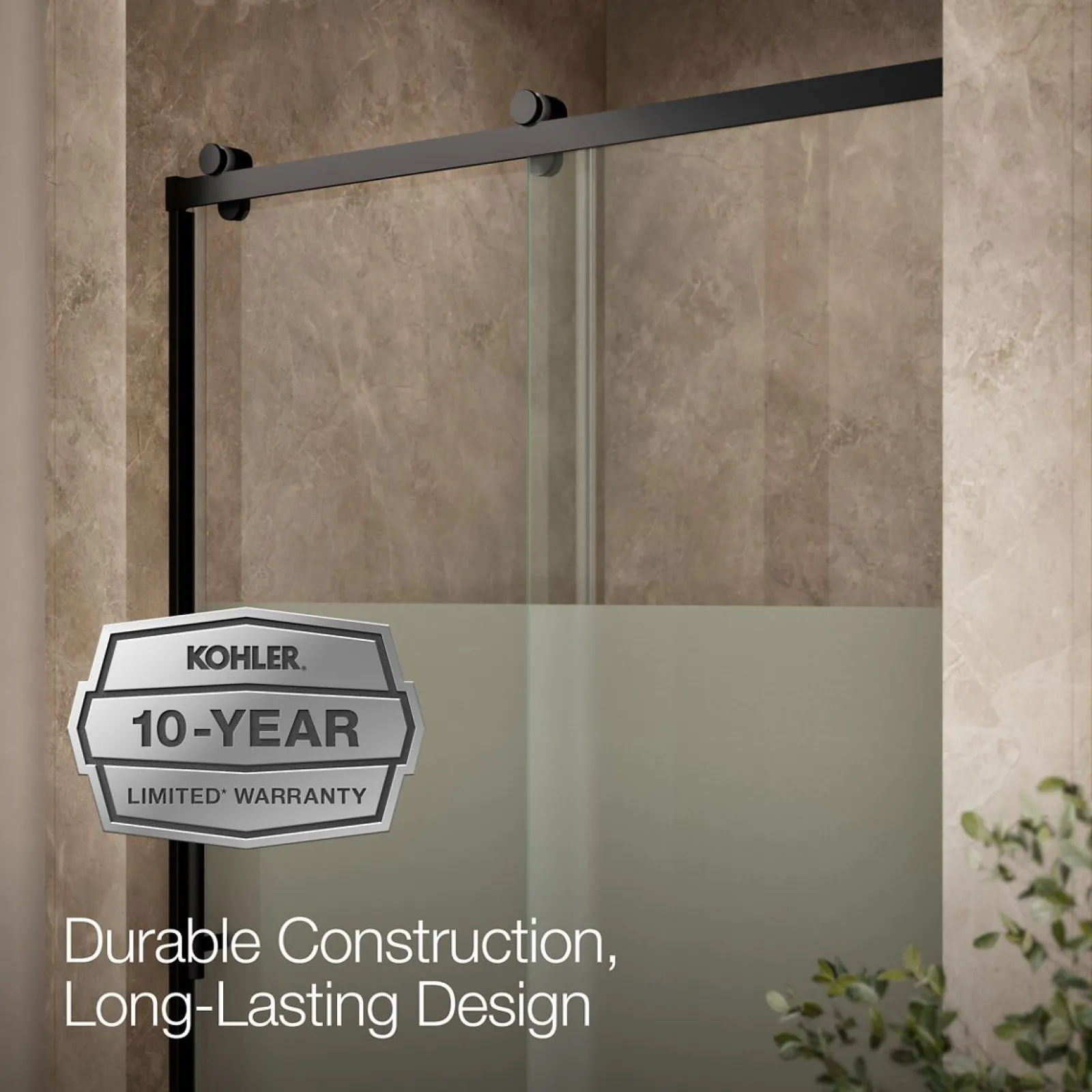 44-5/8"-47-5/8" W x 76.99" H sliding shower door with 3/8"-thick Crystal Clear glass^Kohler Online