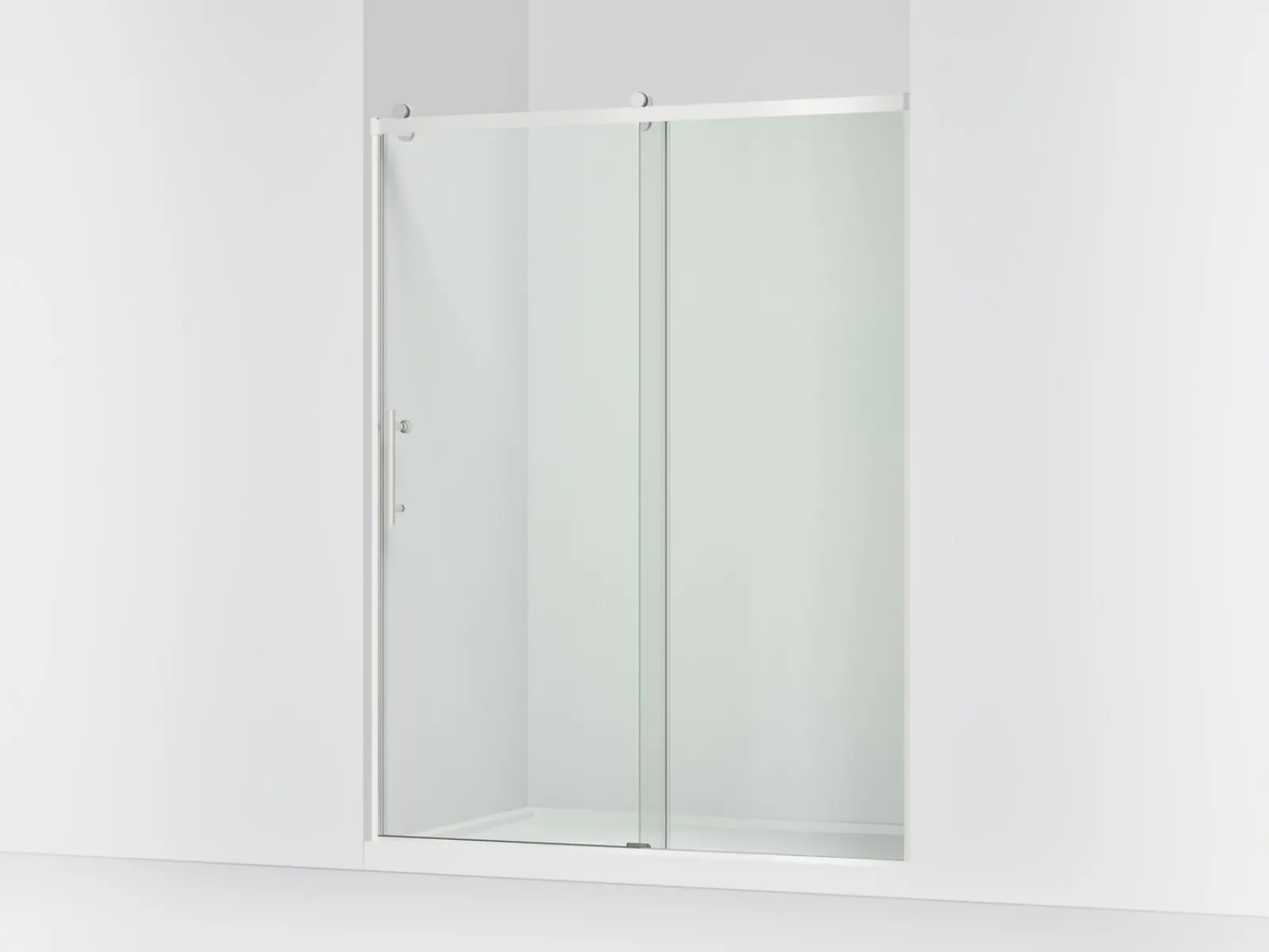 56-5/8"-59-5/8" W x 76.99" H sliding shower door with 3/8"-thick Crystal Clear glass^Kohler Outlet