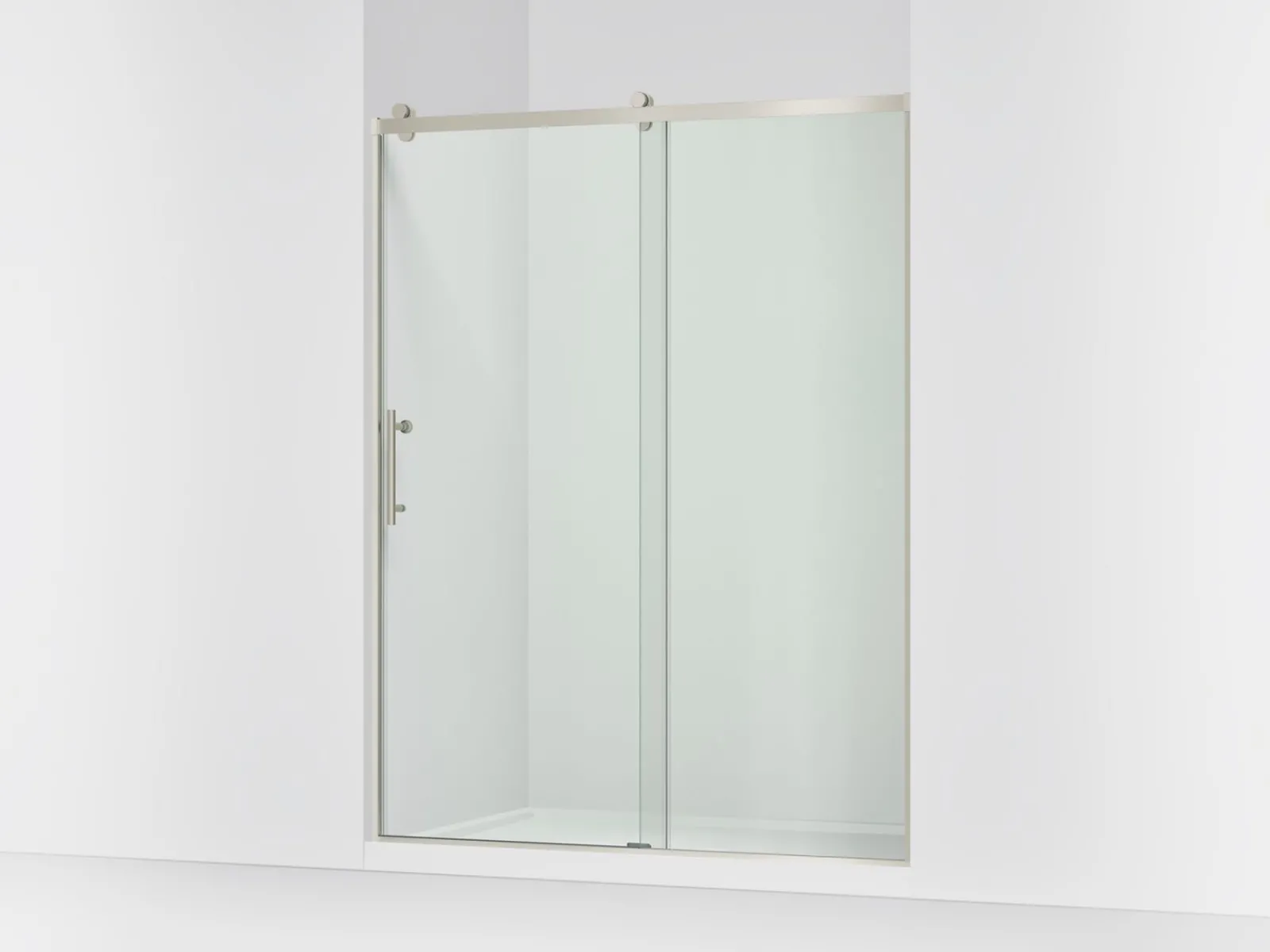 56-5/8"-59-5/8" W x 76.99" H sliding shower door with 3/8"-thick Crystal Clear glass^Kohler Outlet