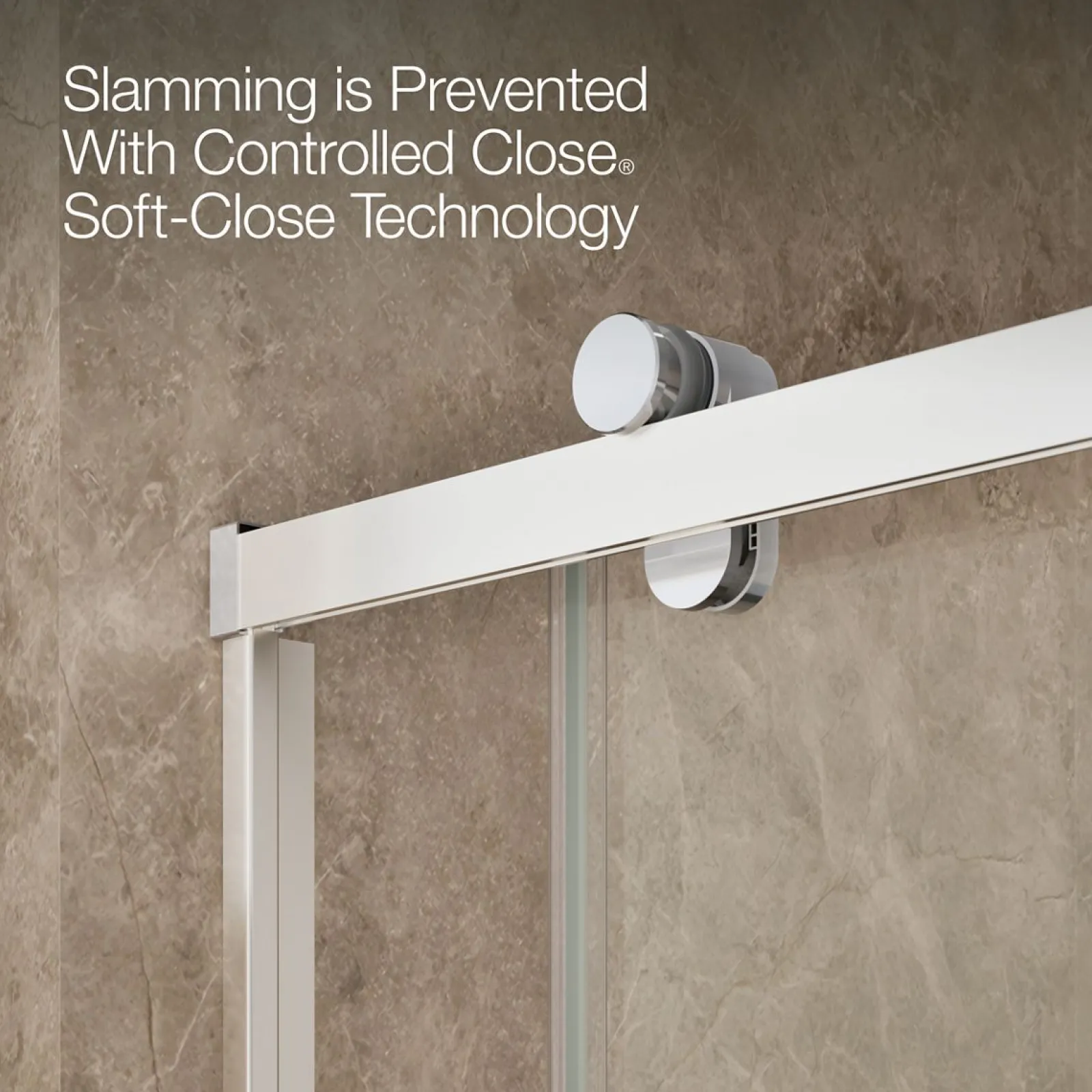 56-5/8"-59-5/8" W x 76.99" H sliding shower door with 3/8"-thick Crystal Clear glass^Kohler Outlet