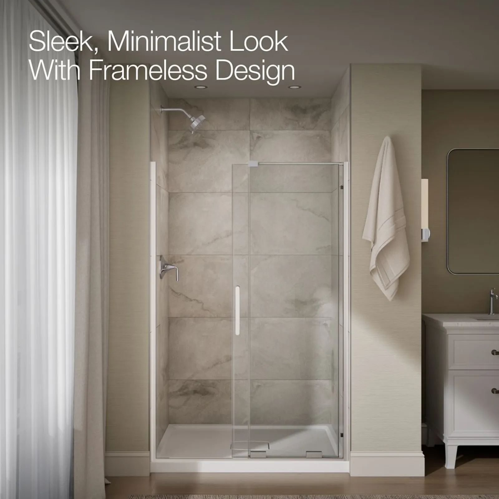 43-3/4"-47-3/4" W x 71-3/4" H sliding shower door with 5/16"-thick Crystal Clear glass^Kohler Sale