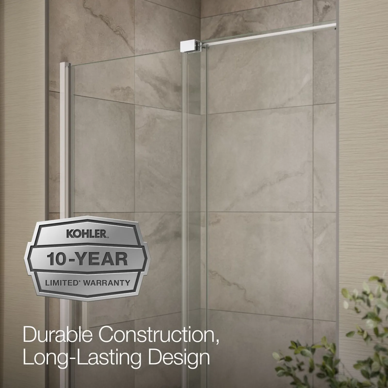 43-3/4"-47-3/4" W x 71-3/4" H sliding shower door with 5/16"-thick Crystal Clear glass^Kohler Sale