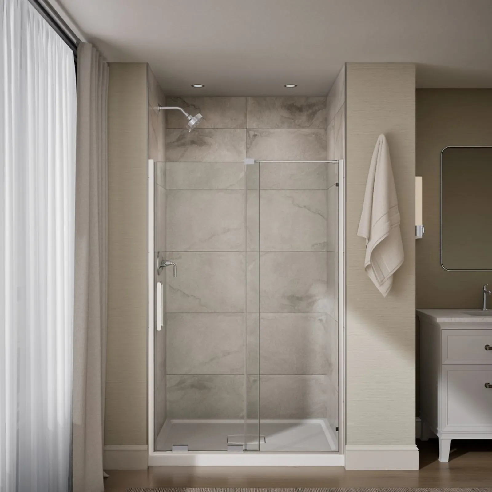 43-3/4"-47-3/4" W x 71-3/4" H sliding shower door with 5/16"-thick Crystal Clear glass^Kohler Sale