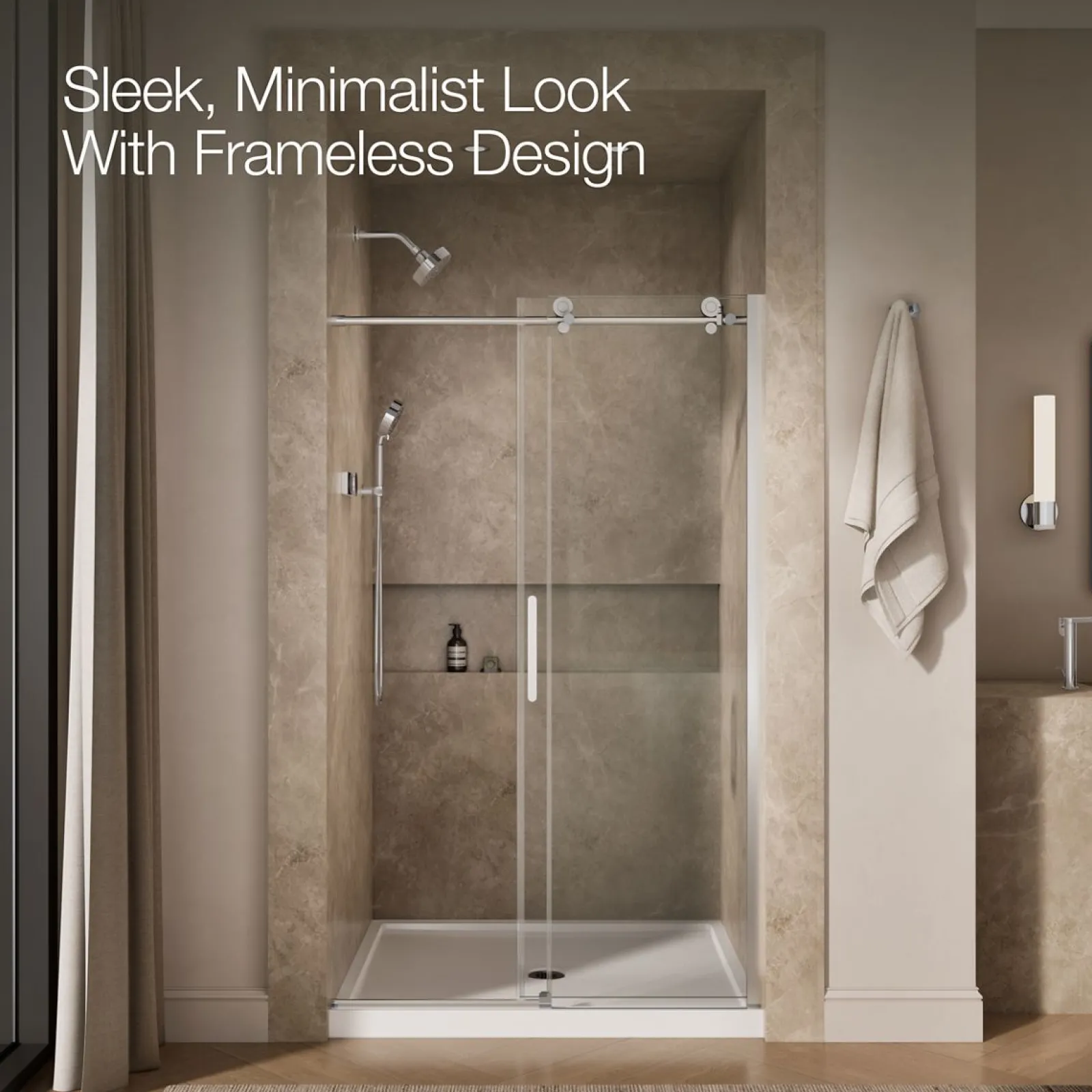 44-1/8"-47-7/8" W x 78" H sliding shower door with 3/8"-thick Crystal Clear glass^Kohler Discount