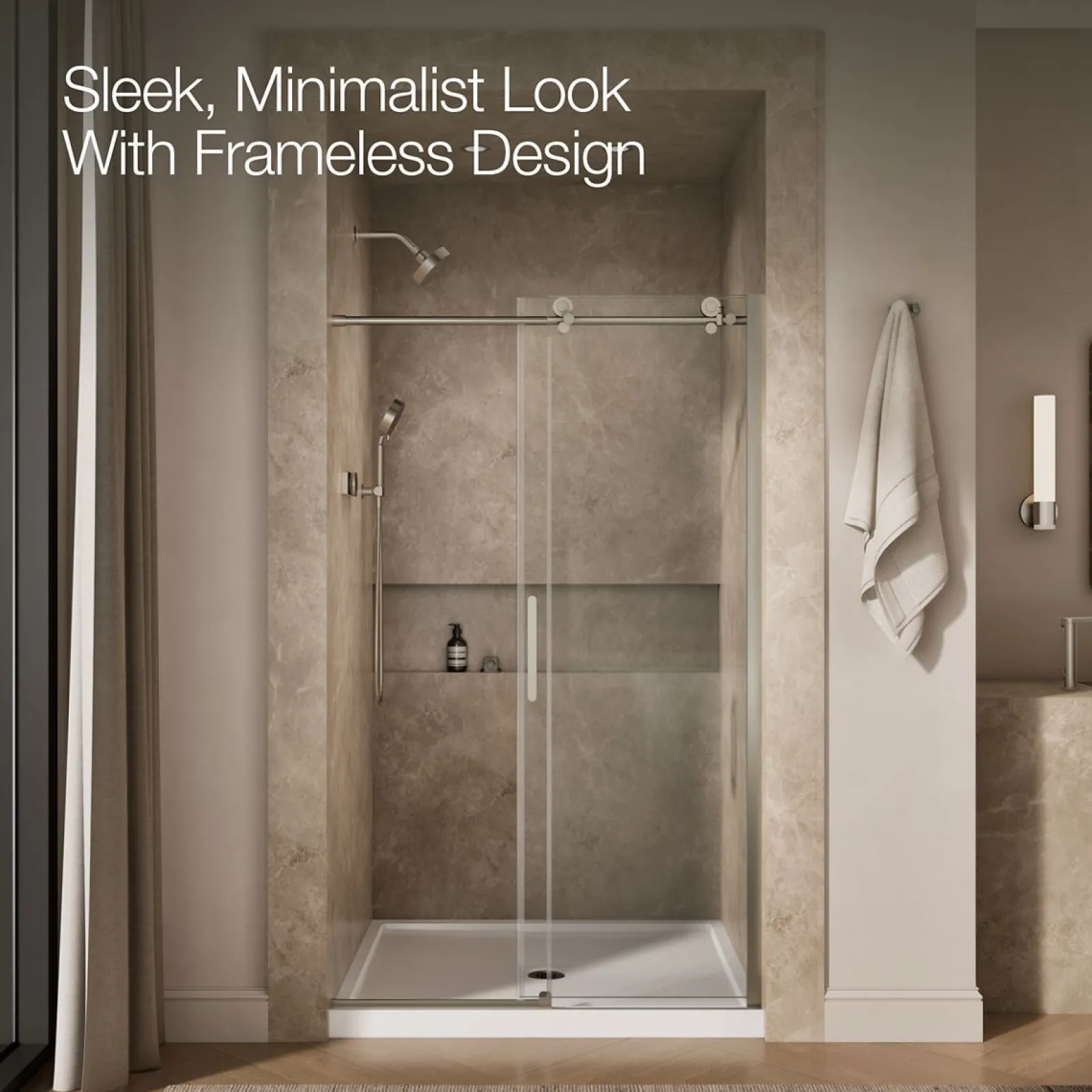44-1/8"-47-7/8" W x 78" H sliding shower door with 3/8"-thick Crystal Clear glass^Kohler Discount