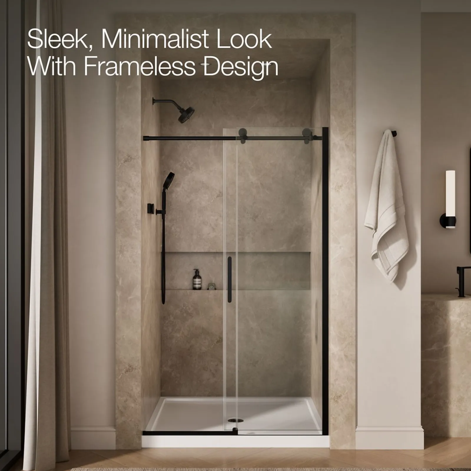 44-1/8"-47-7/8" W x 78" H sliding shower door with 3/8"-thick Crystal Clear glass^Kohler Discount