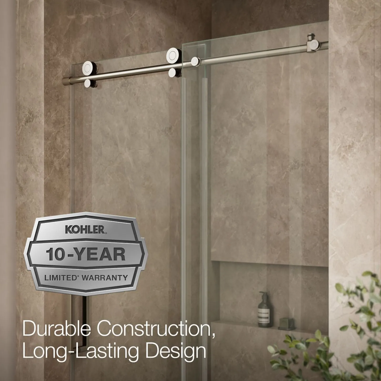 44-1/8"-47-7/8" W x 78" H sliding shower door with 3/8"-thick Crystal Clear glass^Kohler Discount