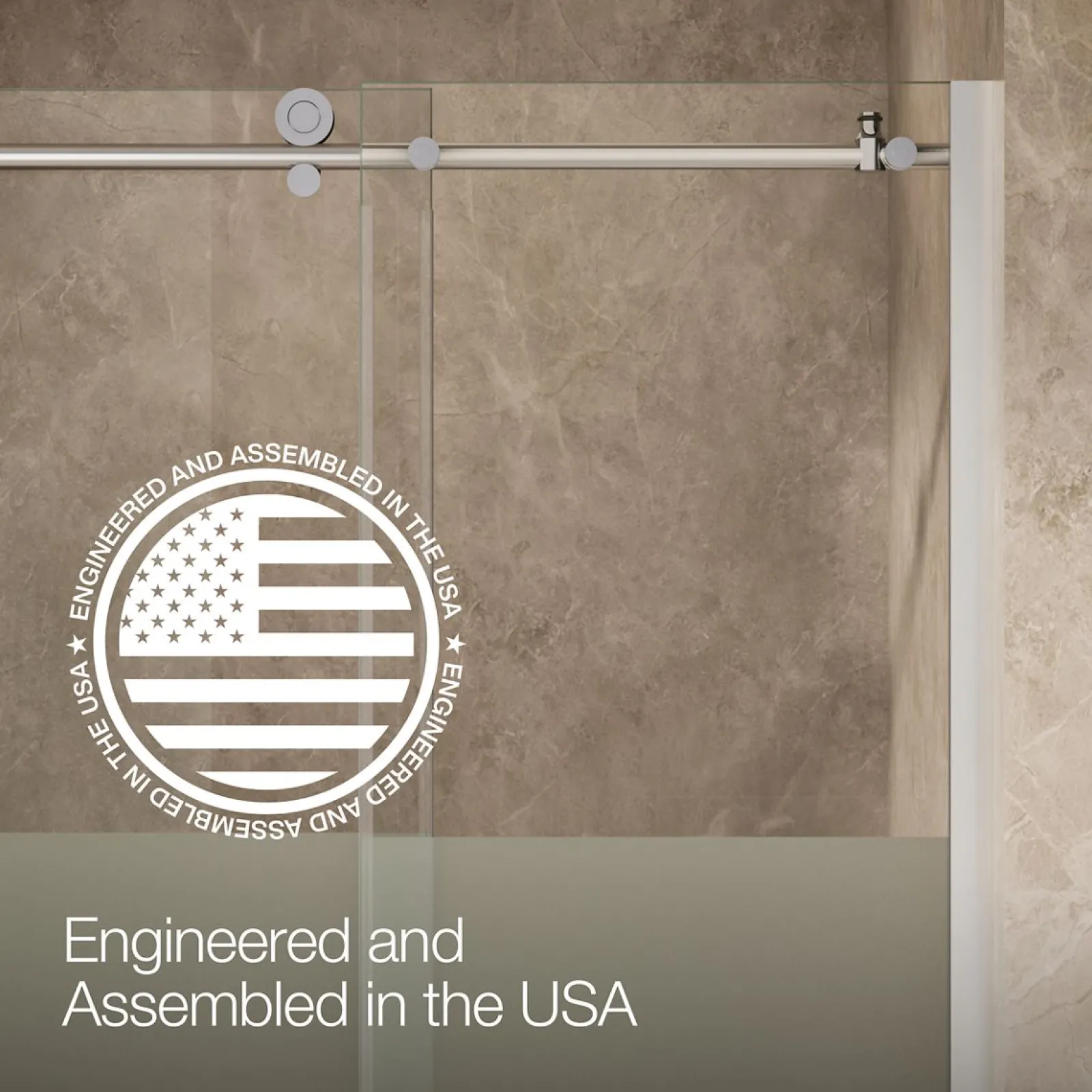 44-1/8"-47-7/8" W x 78" H sliding shower door with 3/8"-thick Crystal Clear glass^Kohler