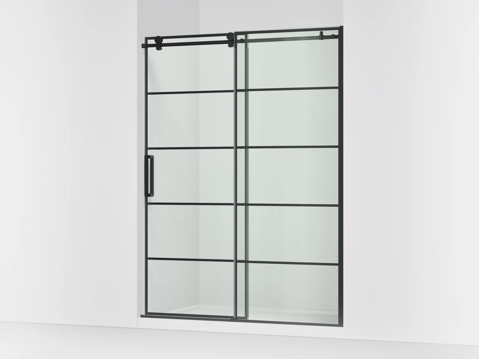 56-1/8"-59-7/8" W x 78" H sliding shower door with 3/8"-thick Crystal Clear glass^Kohler Hot