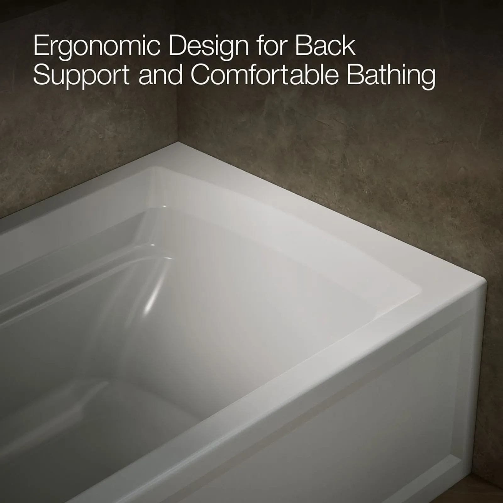 72" x 36" alcove bath, left drain^Kohler New