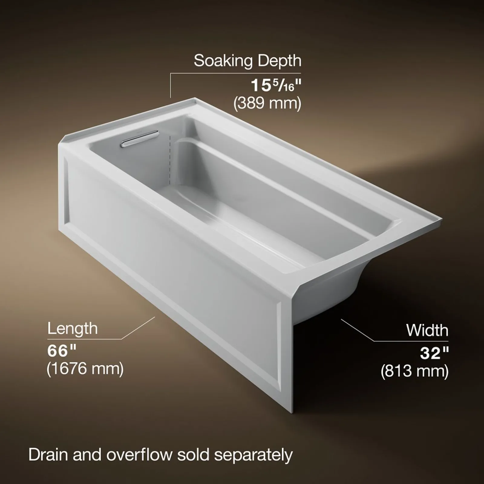 66" x 32" alcove bath, left drain^Kohler Sale