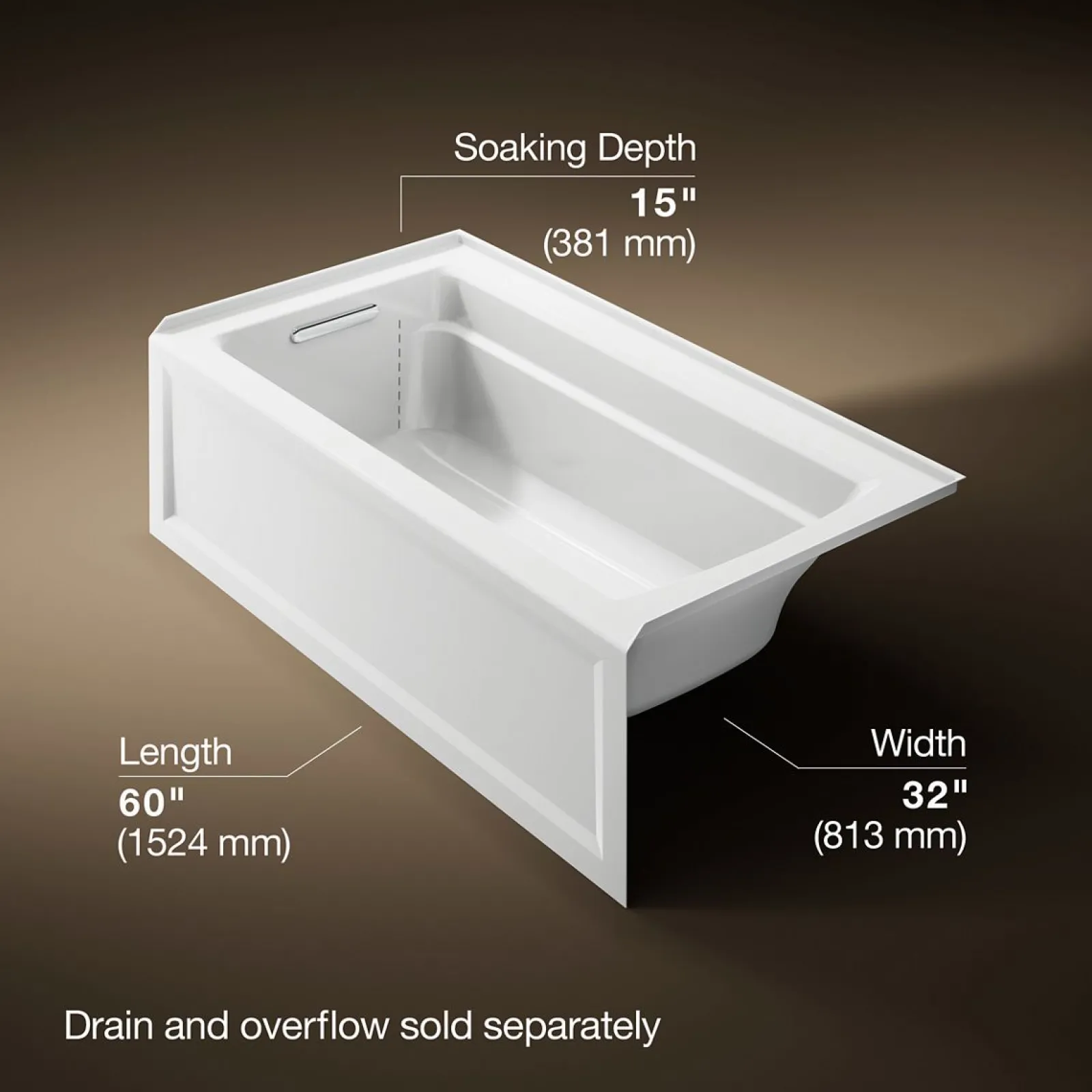 60" x 32" alcove bath, left drain^Kohler Outlet
