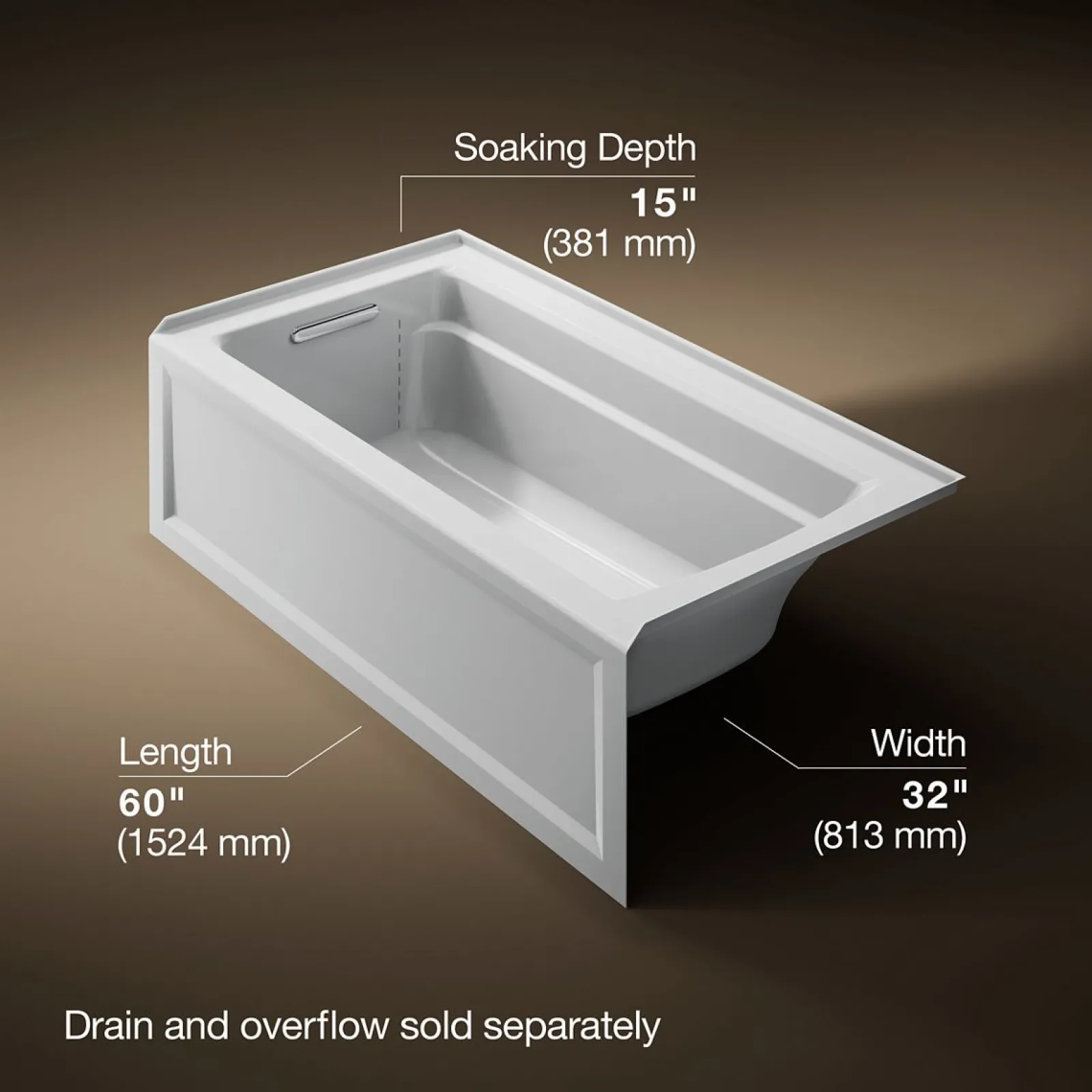 60" x 32" alcove bath, left drain^Kohler Outlet