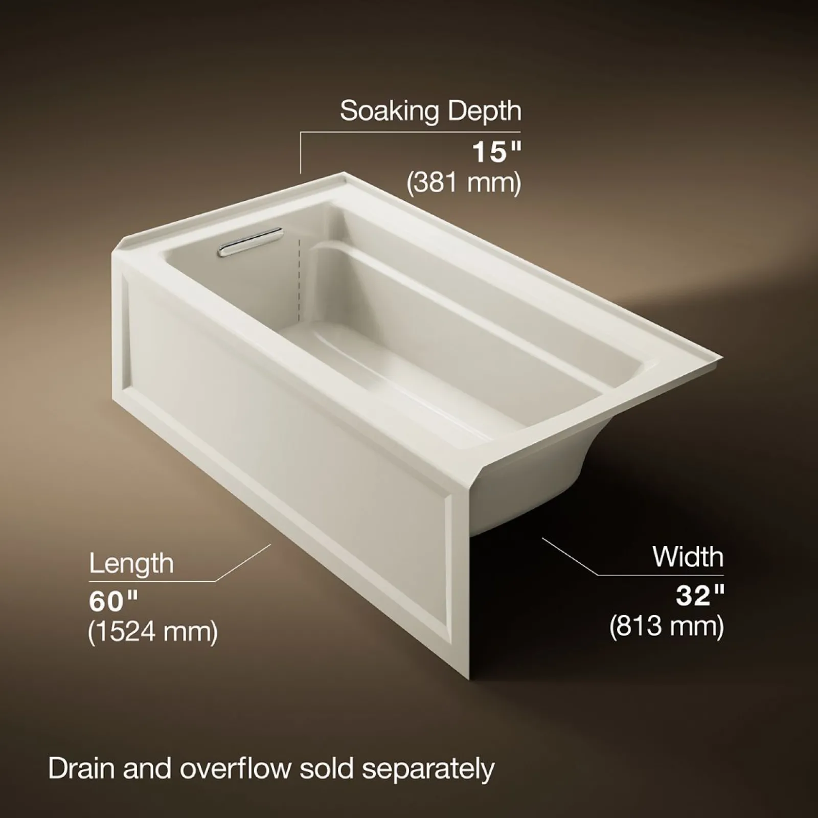 60" x 32" alcove bath, left drain^Kohler Outlet