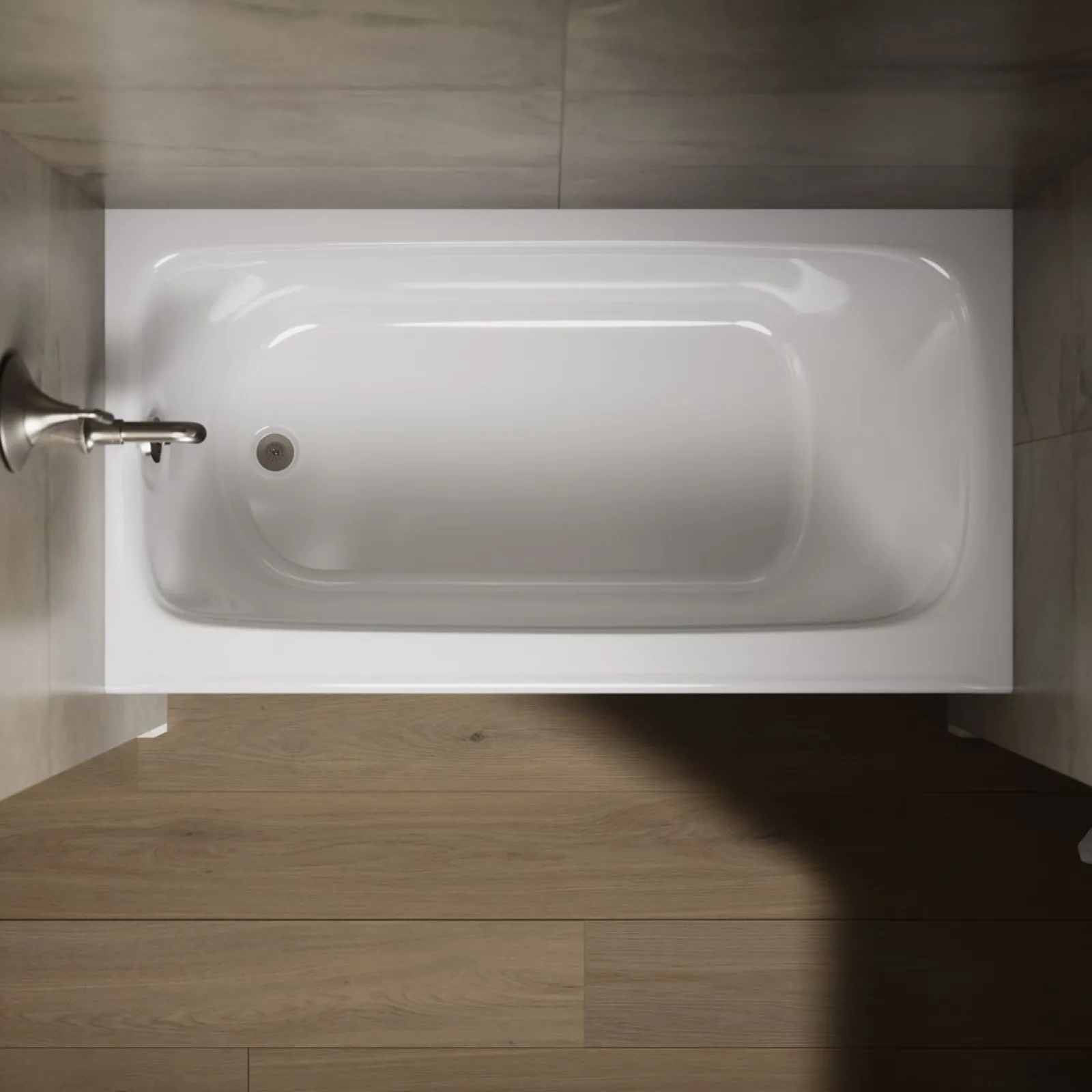 60" x 32" alcove bath, left drain^Kohler