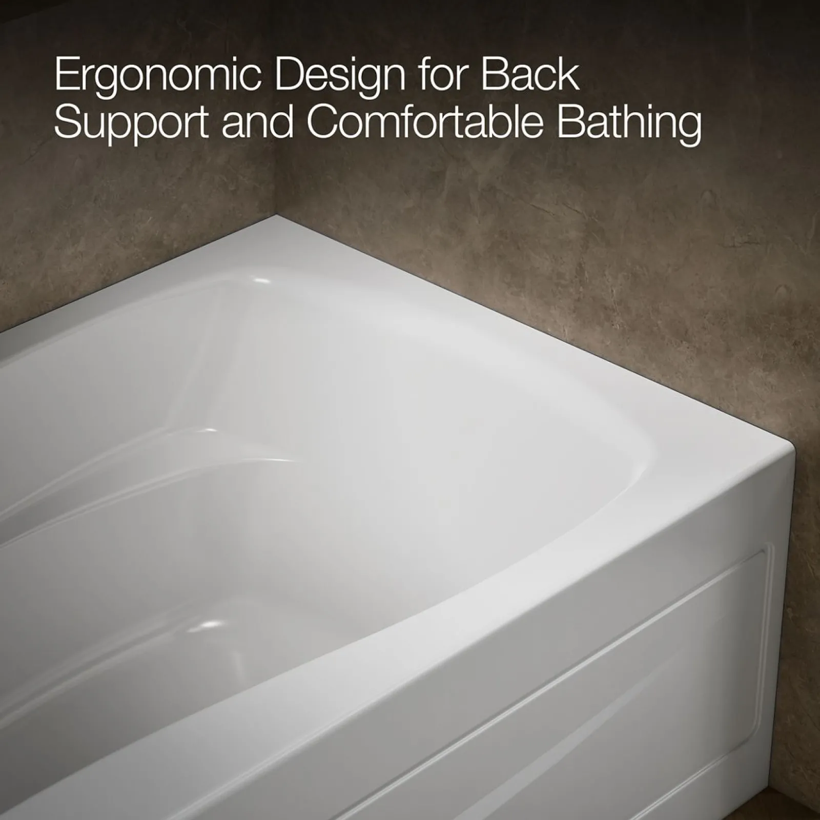 60" x 36" alcove bath, left drain^Kohler Online