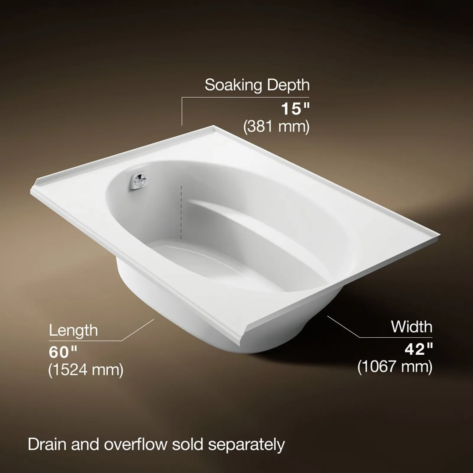 60" x 42" alcove bath, left drain^Kohler Outlet