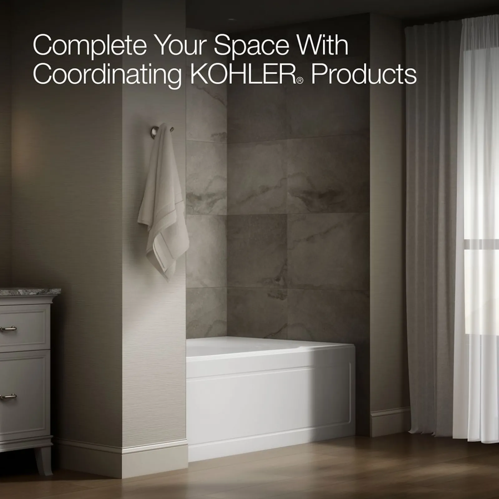 60" x 42" alcove bath, left drain^Kohler New