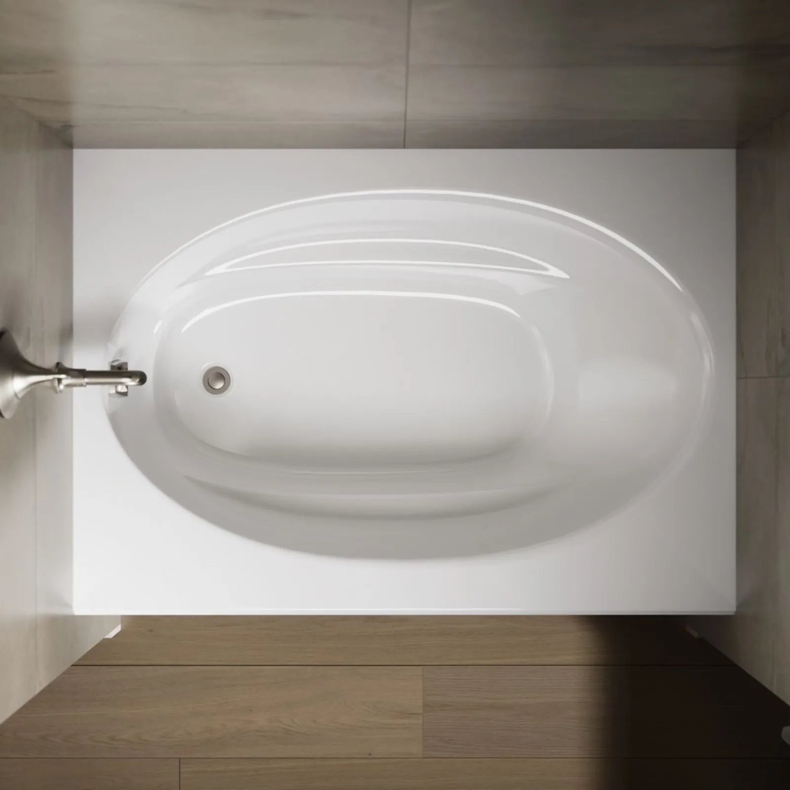 60" x 42" alcove bath, left drain^Kohler New