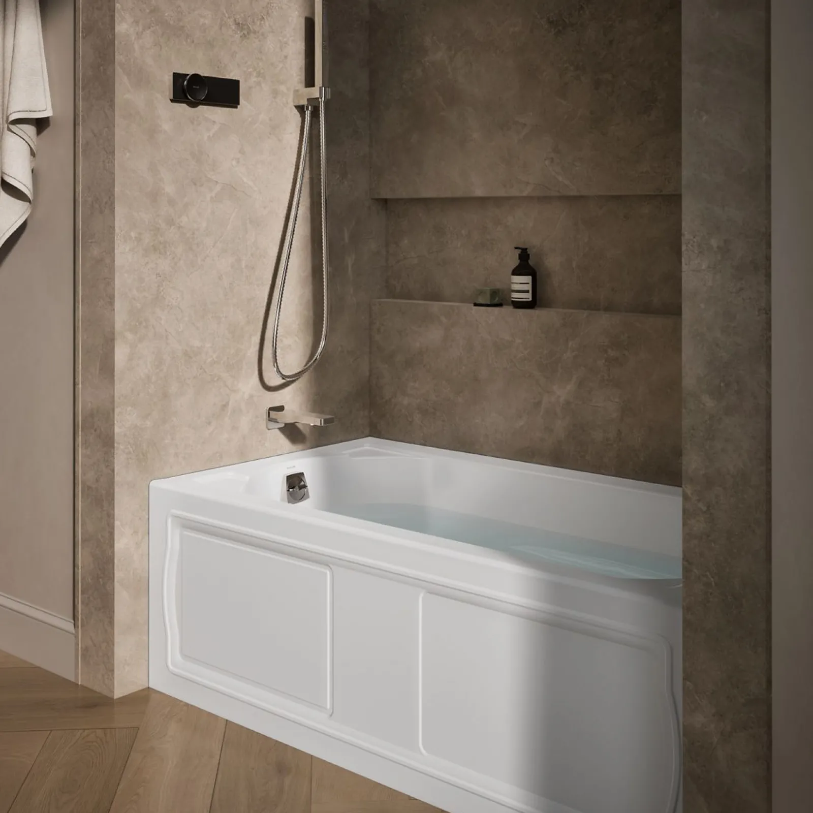 60" x 32" alcove bath, left drain^Kohler Hot