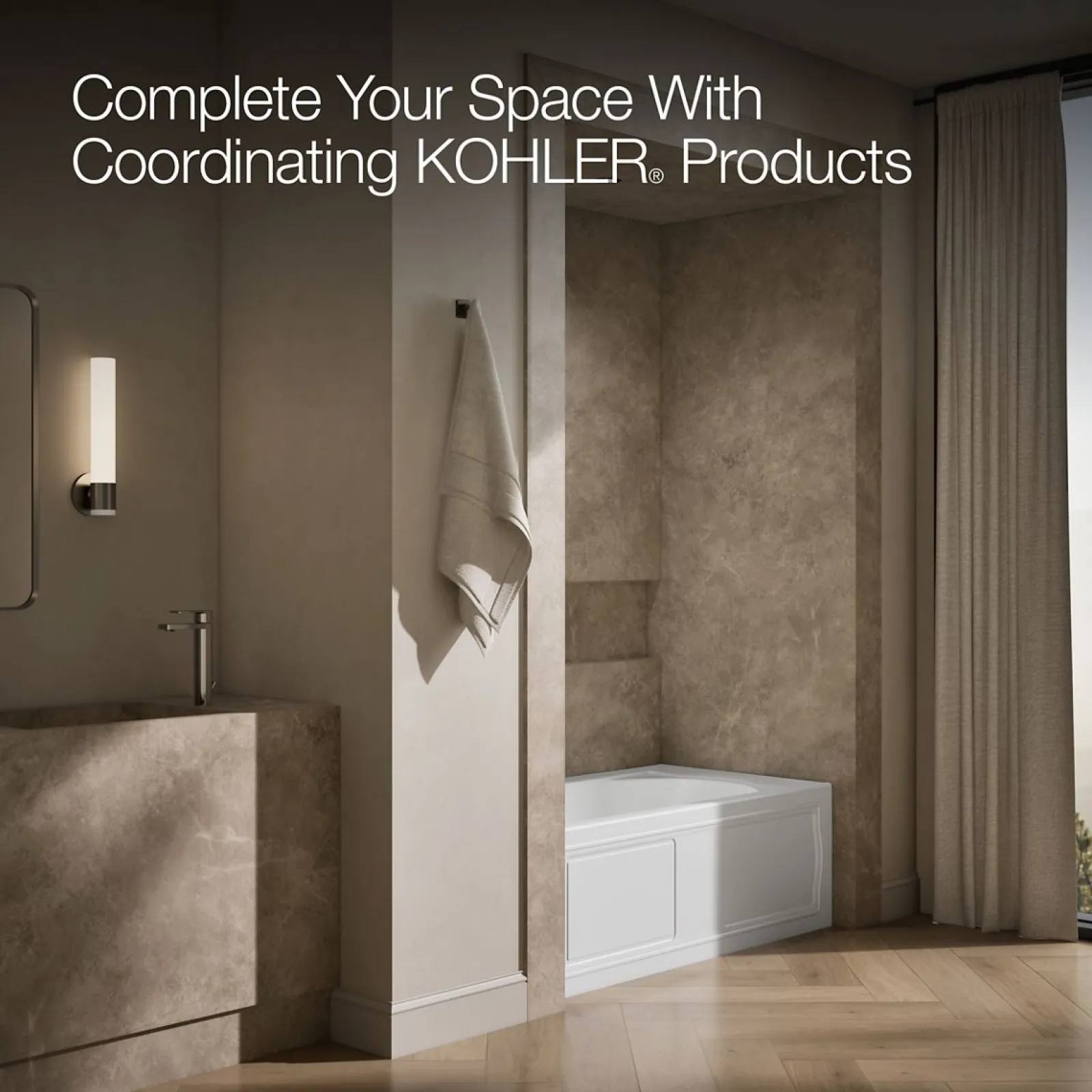 60" x 32" alcove bath, left drain^Kohler Hot