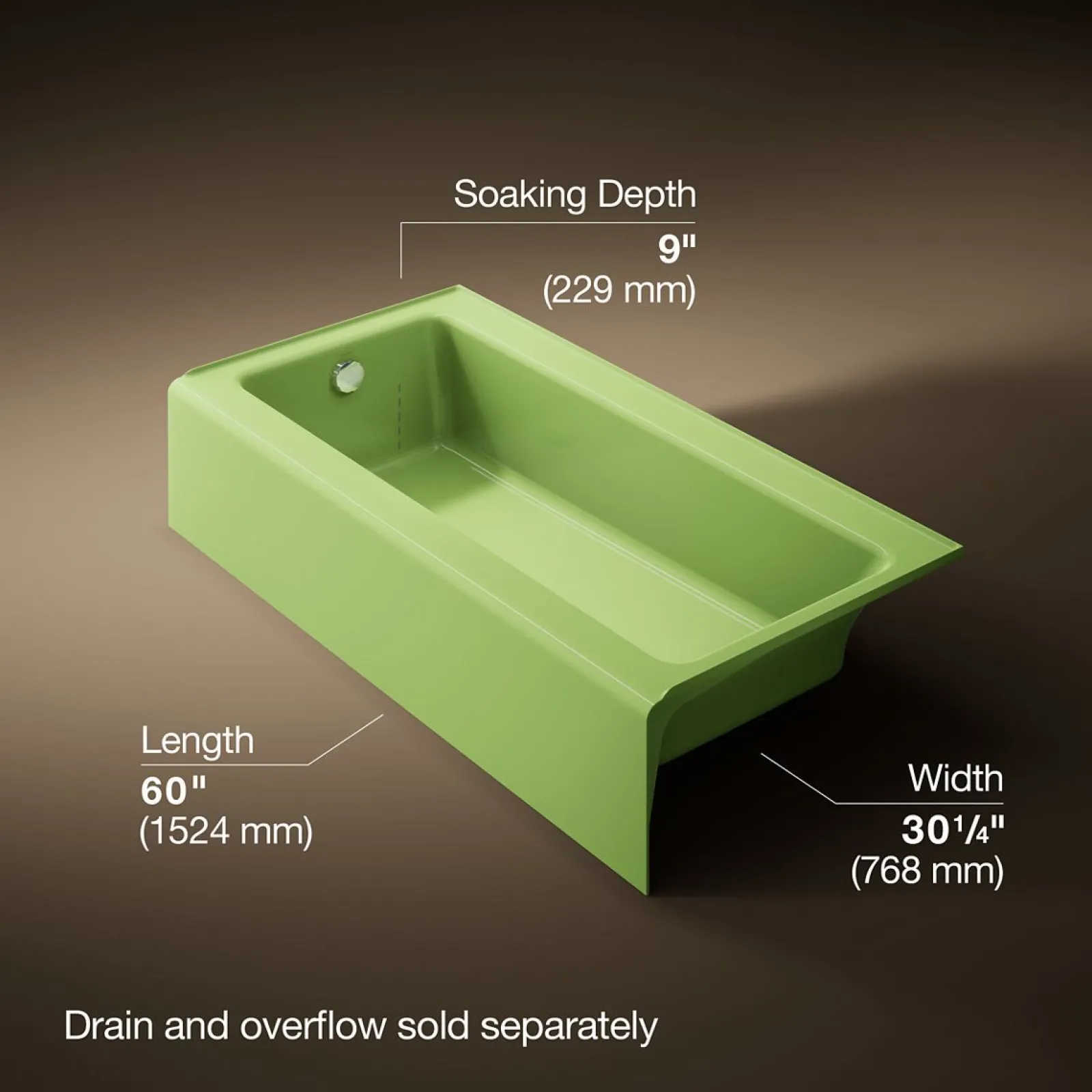 60" x 30-1/4" alcove bath, left drain^Kohler Clearance