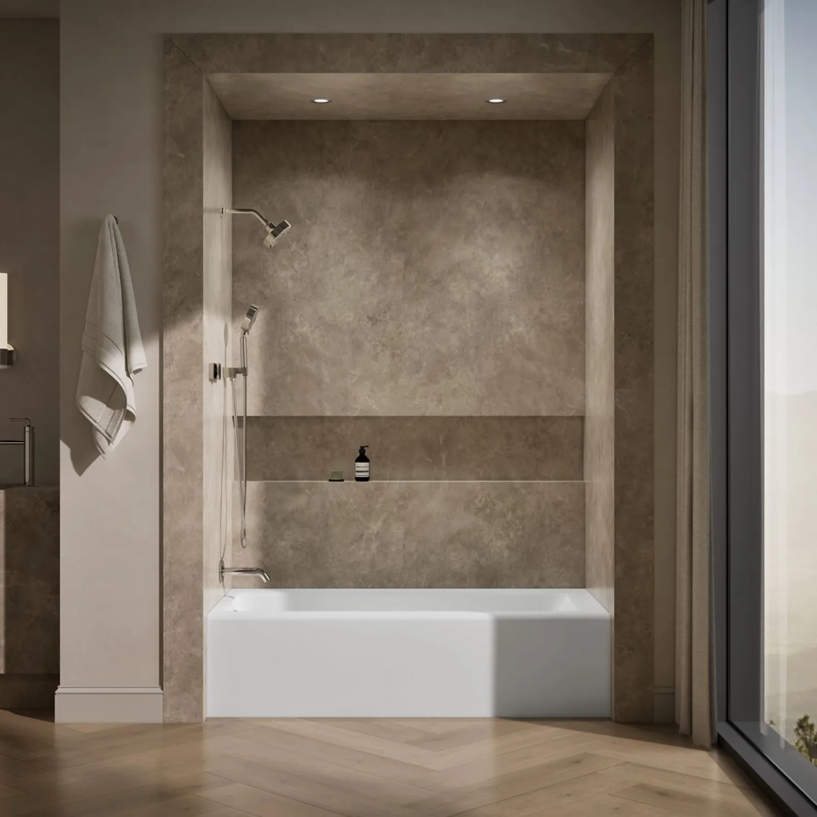 66" x 32" alcove bath, left drain^Kohler