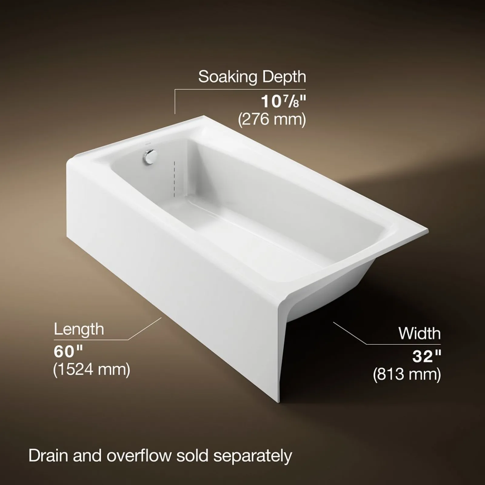60" x 32" alcove bath, left drain^Kohler Discount