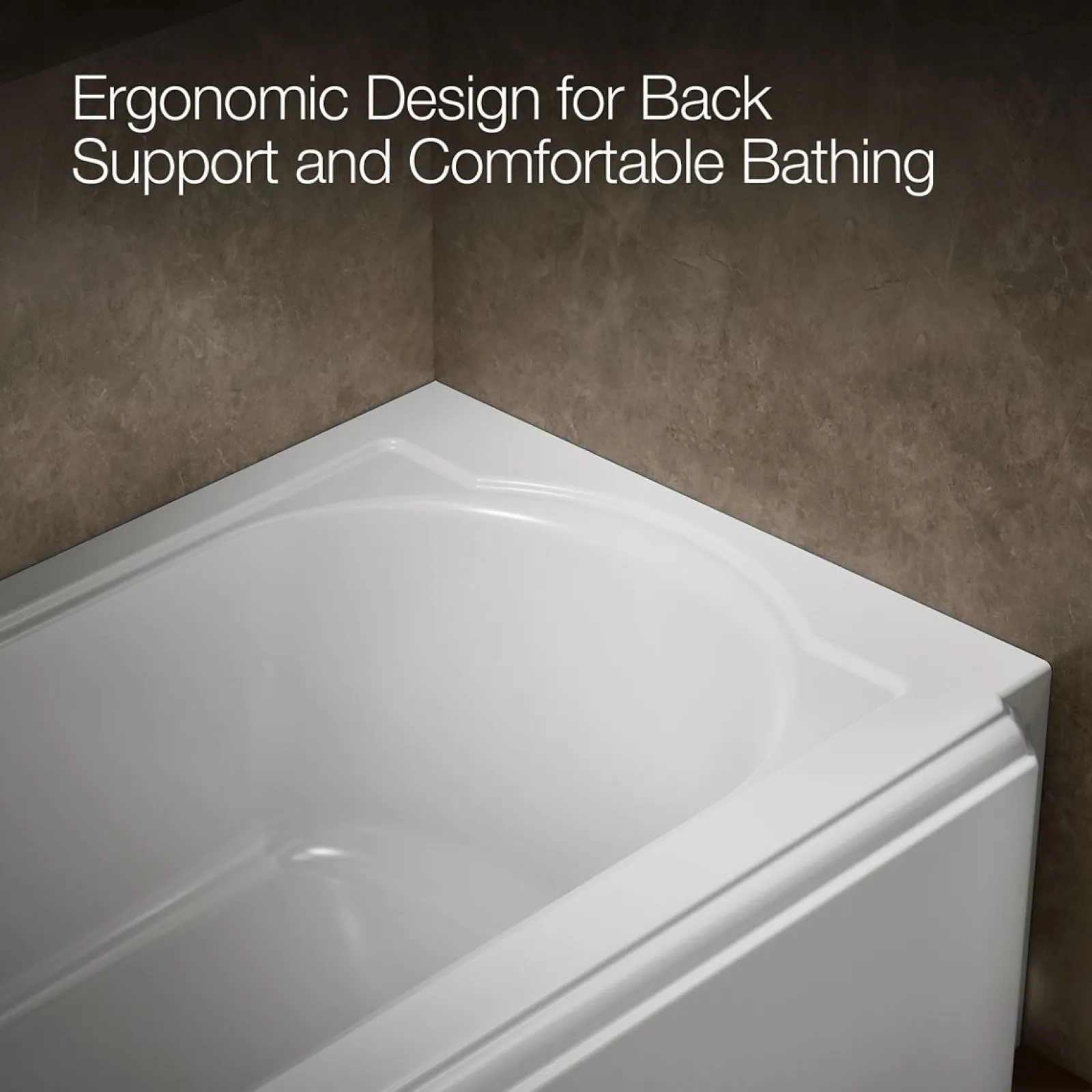 60" x 33-3/4" alcove bath, left drain^Kohler