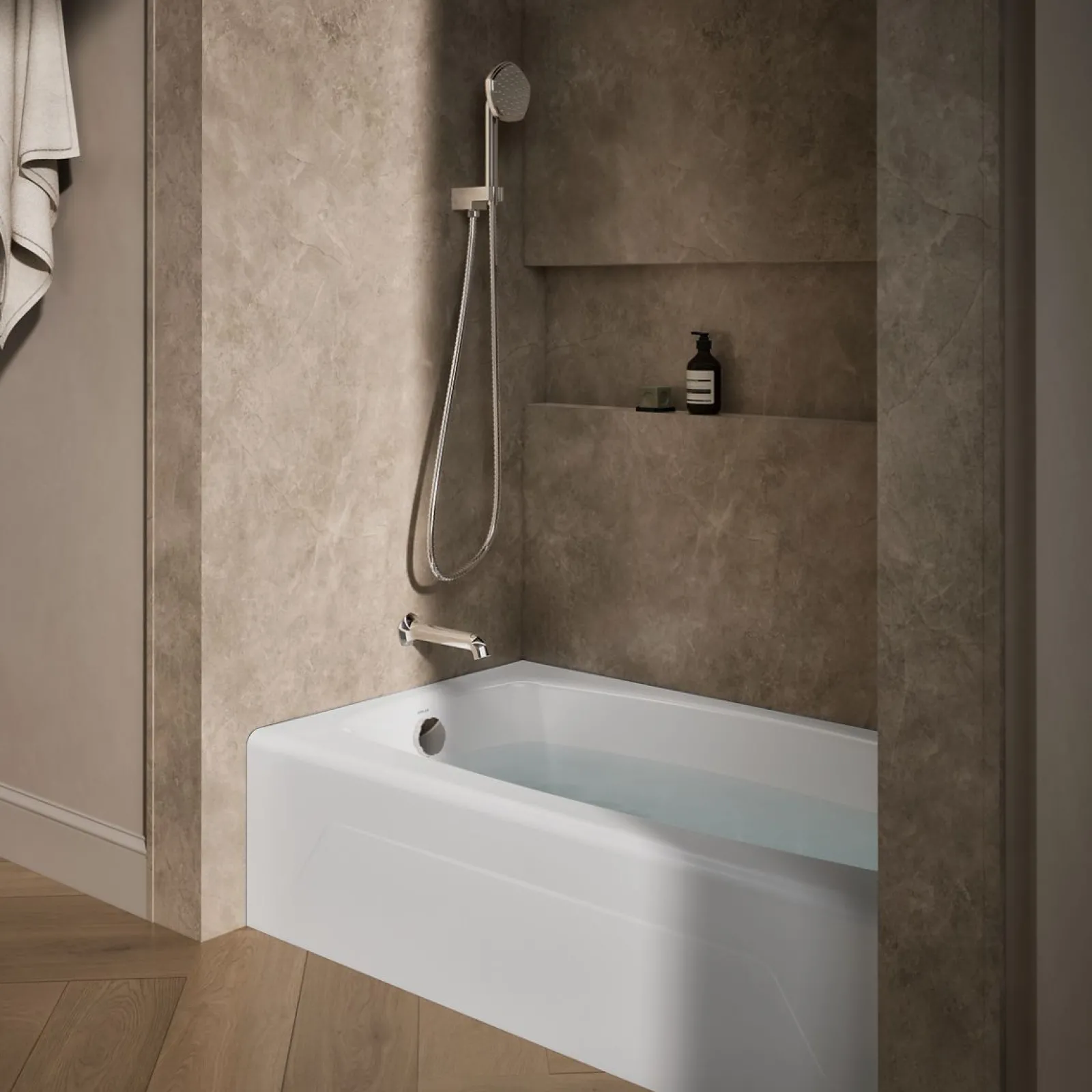 54" x 30-1/4" alcove bath, left drain^Kohler Clearance