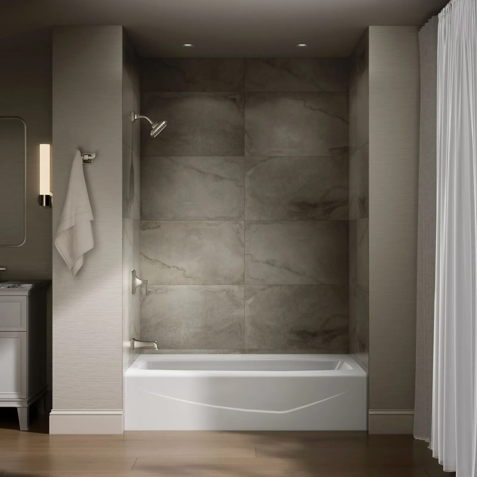 60" x 34-1/4" alcove bath, left drain^Kohler Online