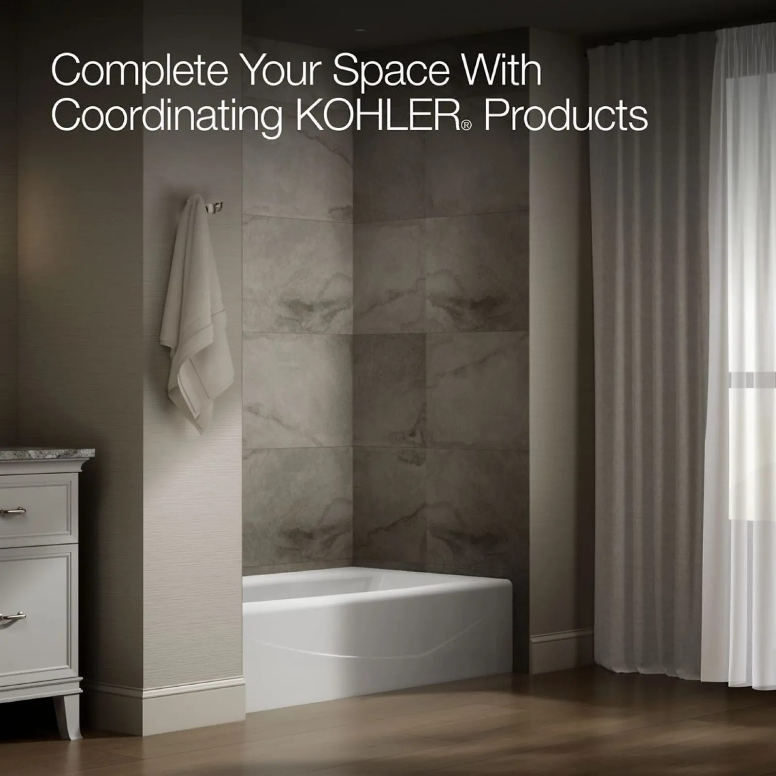 60" x 34-1/4" alcove bath, left drain^Kohler Online