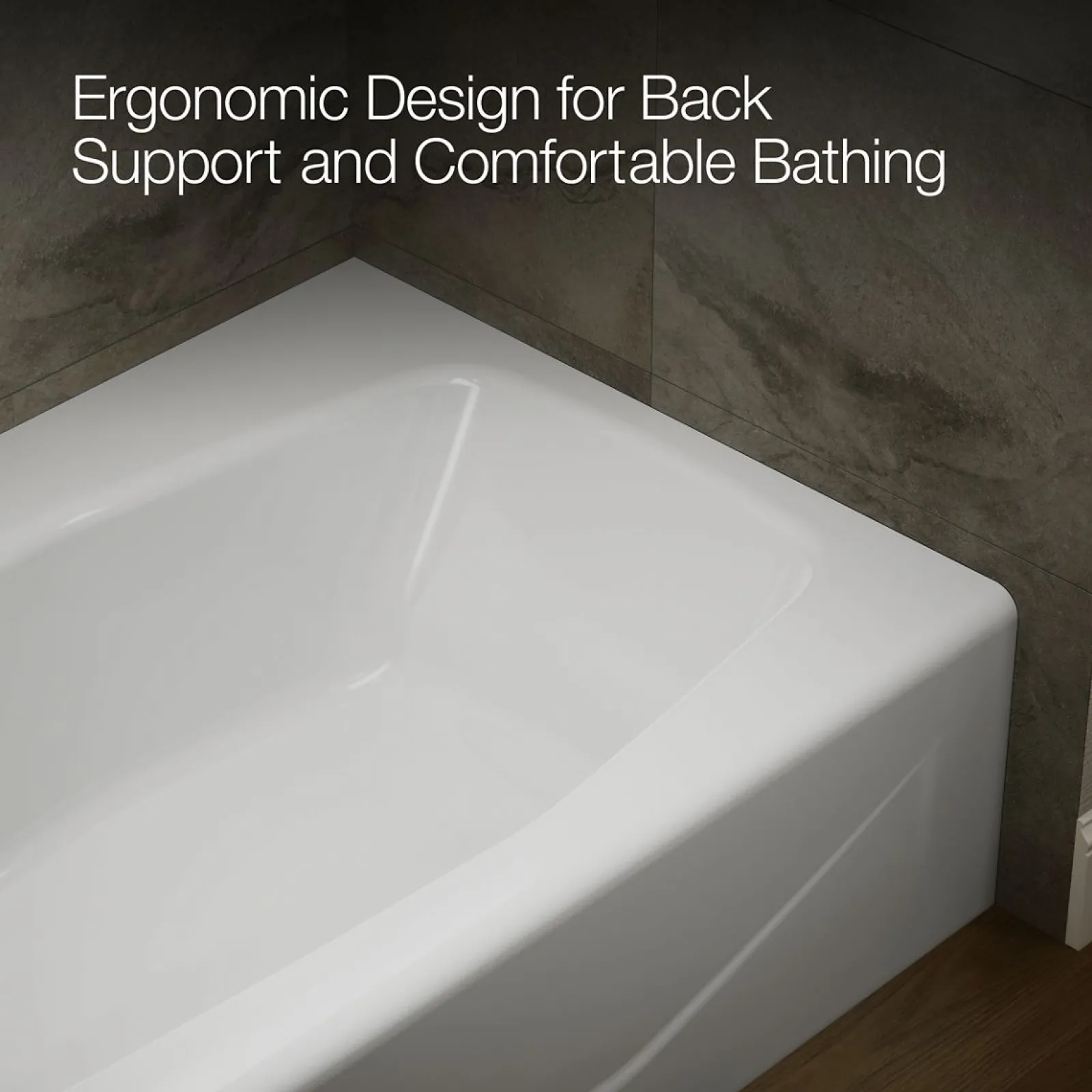 60" x 34-1/4" alcove bath, left drain^Kohler Online