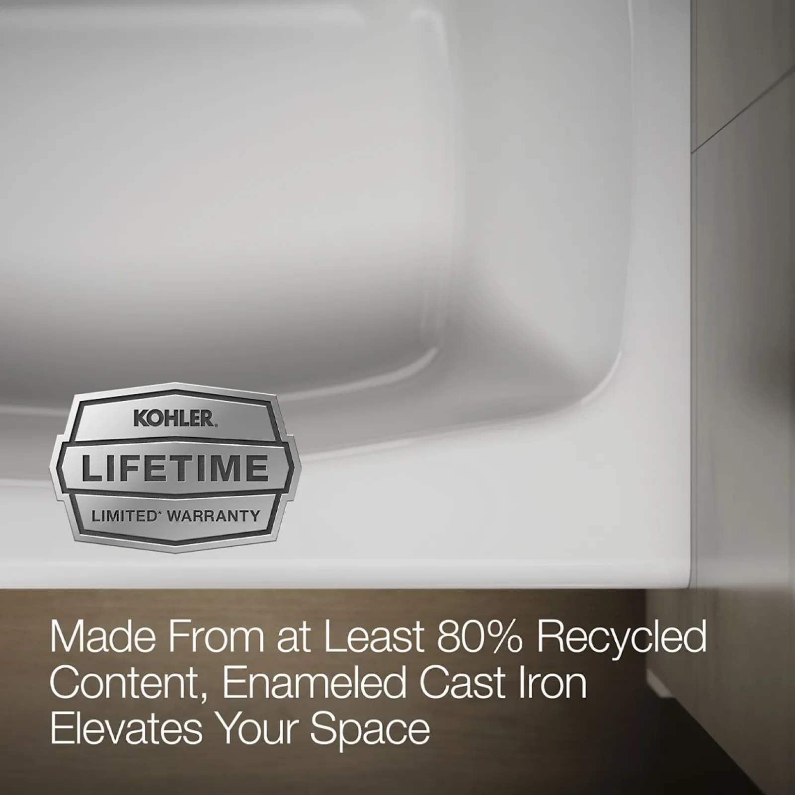 60" x 30-1/4" alcove bath, left drain^Kohler New