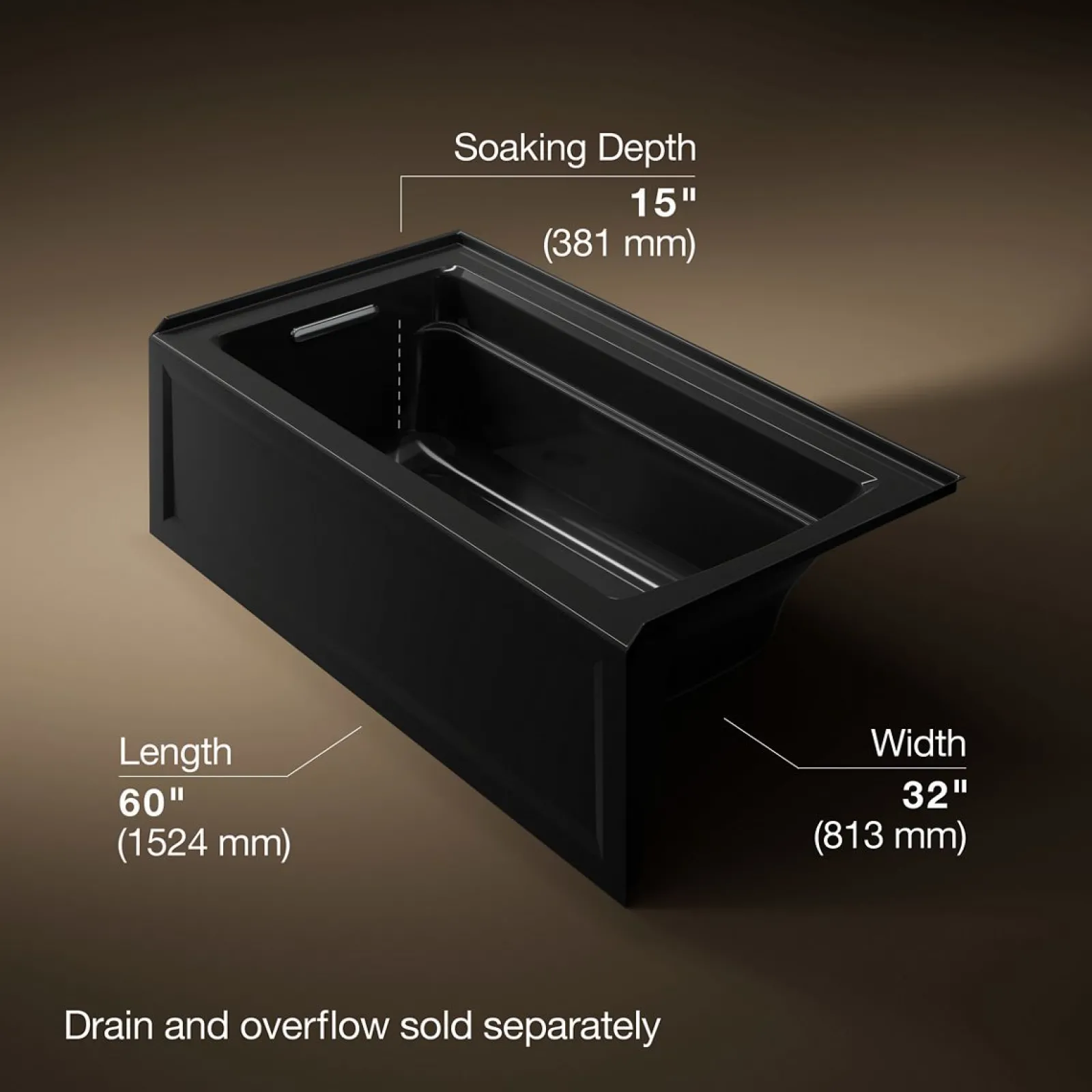 60" x 32" alcove bath with Bask® heated surface, left drain^Kohler Clearance