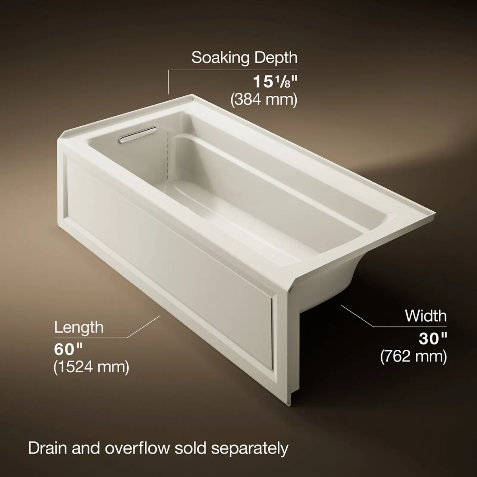66" x 32" alcove bath with Bask® heated surface, left drain^Kohler Best