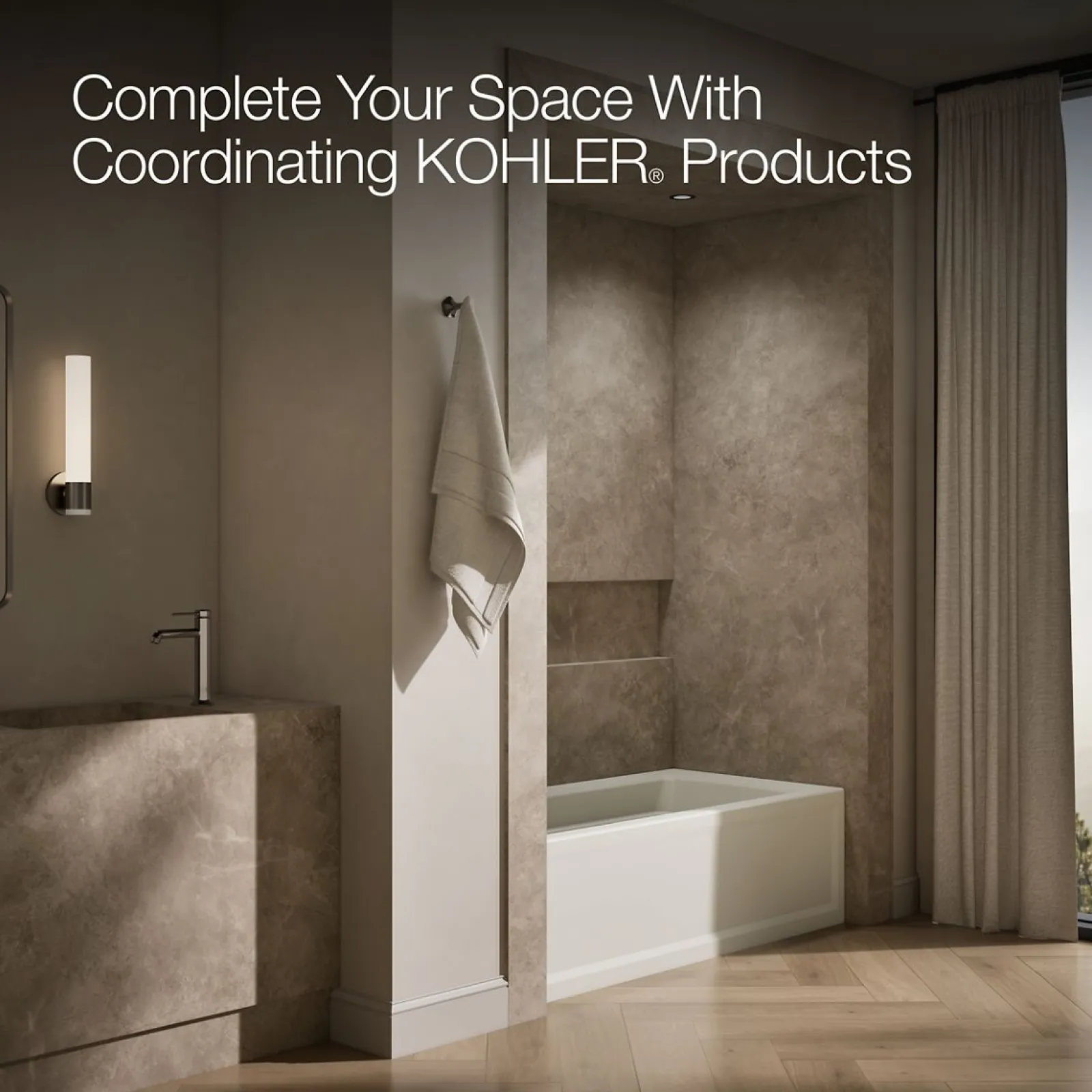 66" x 32" alcove bath with Bask® heated surface, left drain^Kohler Best