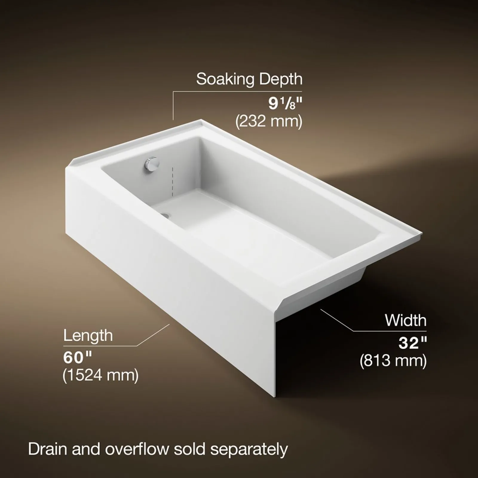 60" x 32" alcove bath with left drain^Kohler Clearance