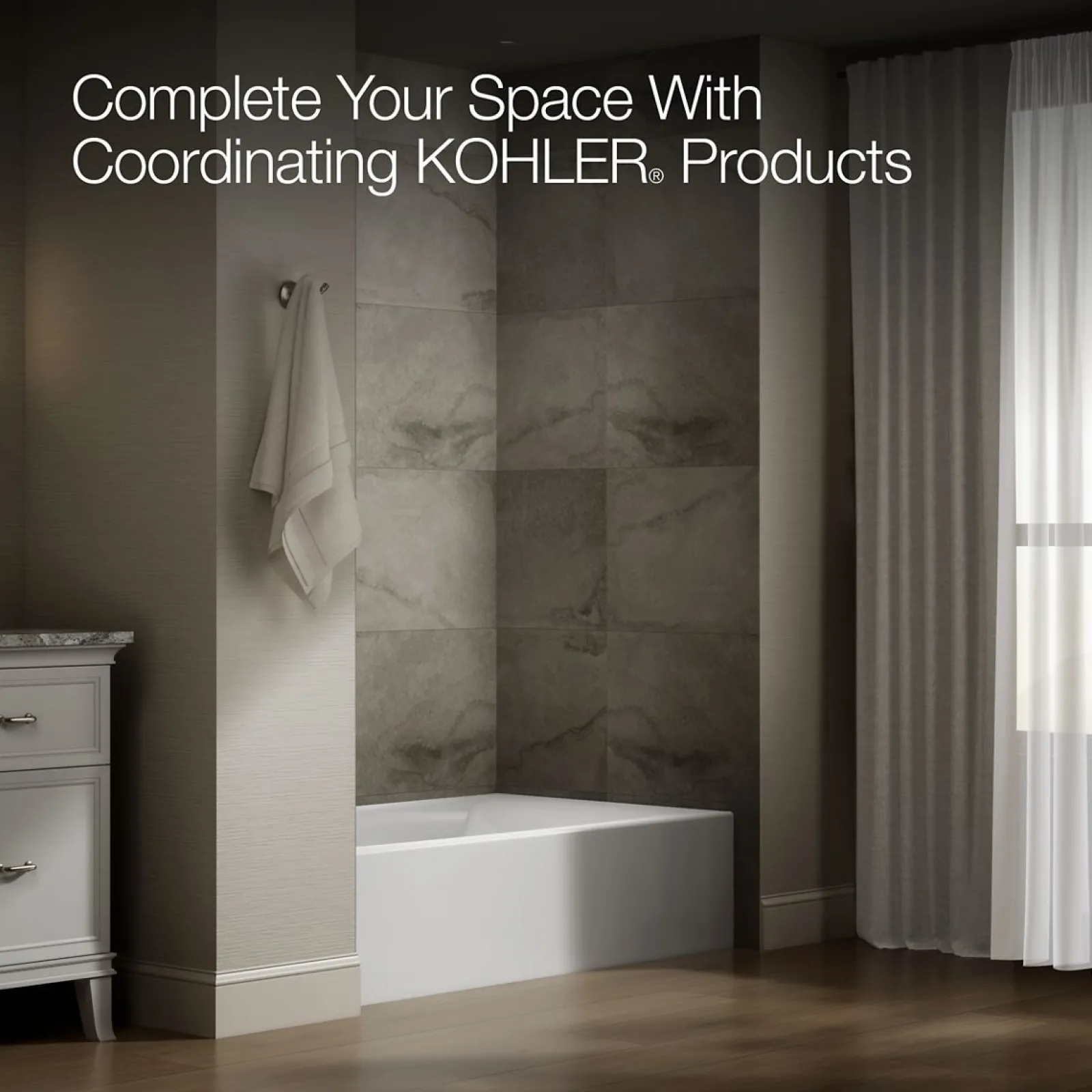 60" x 36" alcove bath with left drain^Kohler Best