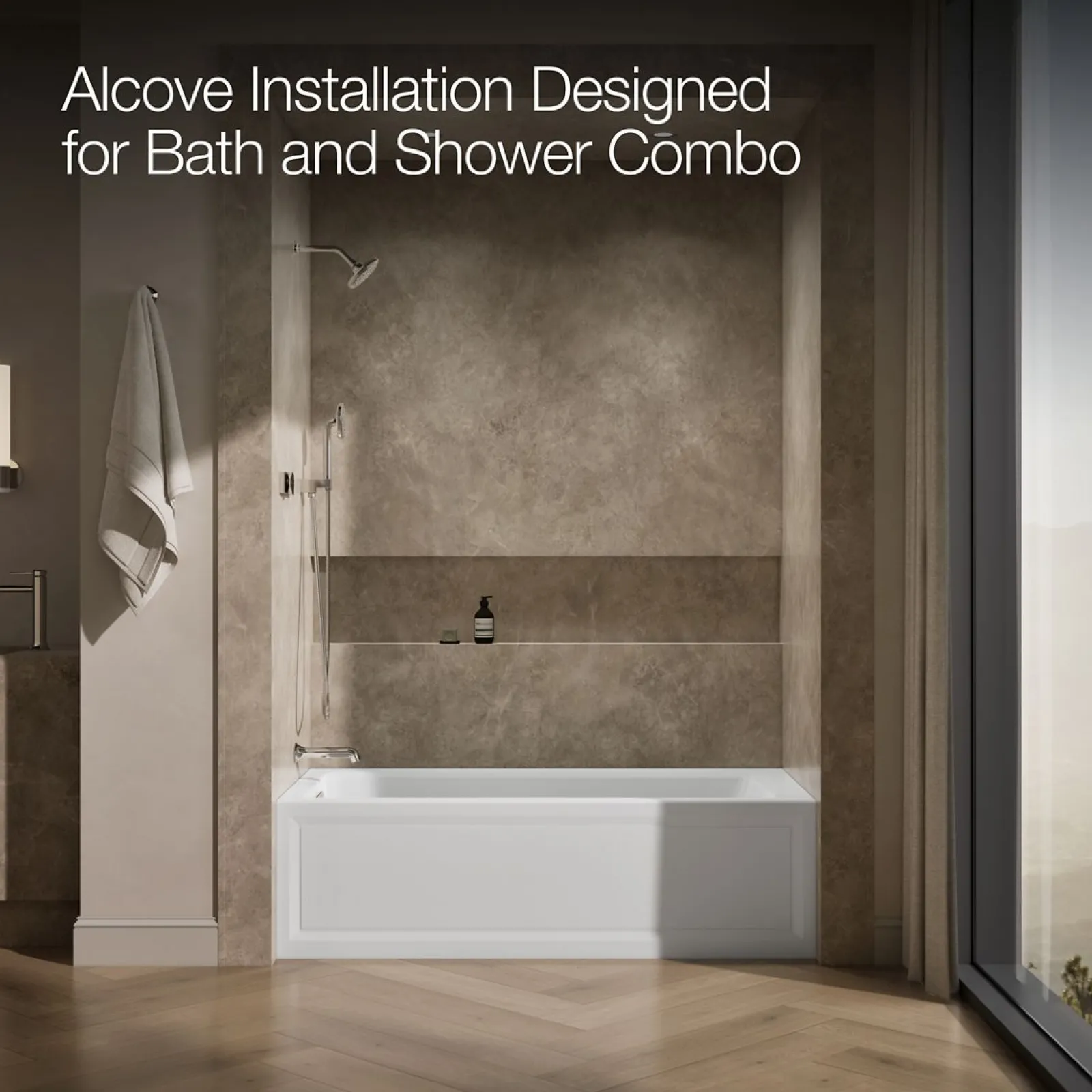 66" x 32" alcove Heated BubbleMassage™ air bath, left drain^Kohler Sale