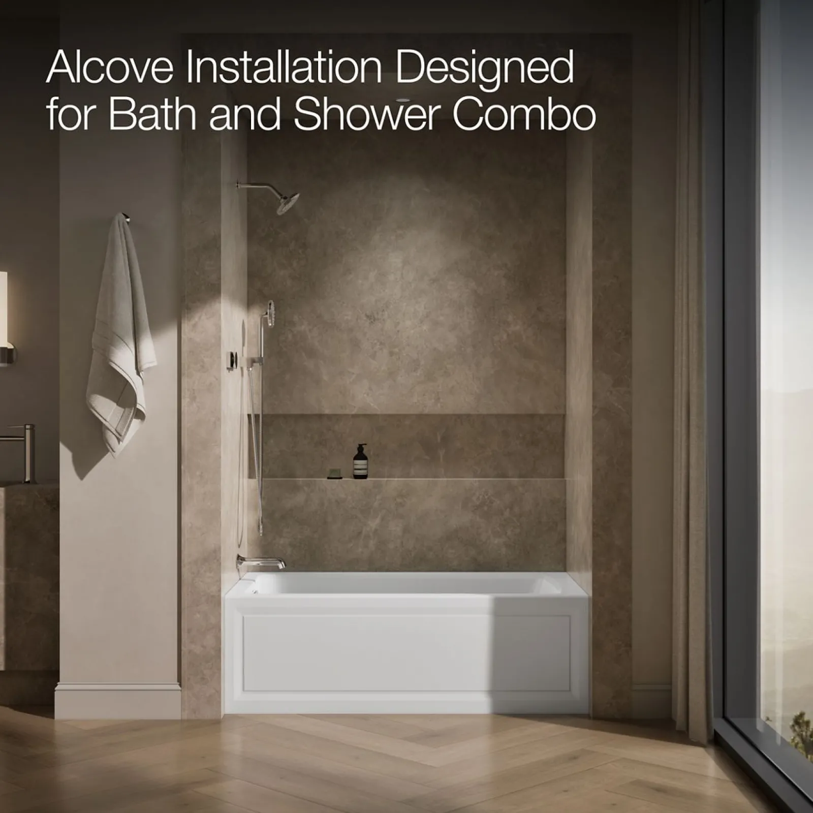 60" x 32" alcove Heated BubbleMassage™ air bath, left drain^Kohler Sale