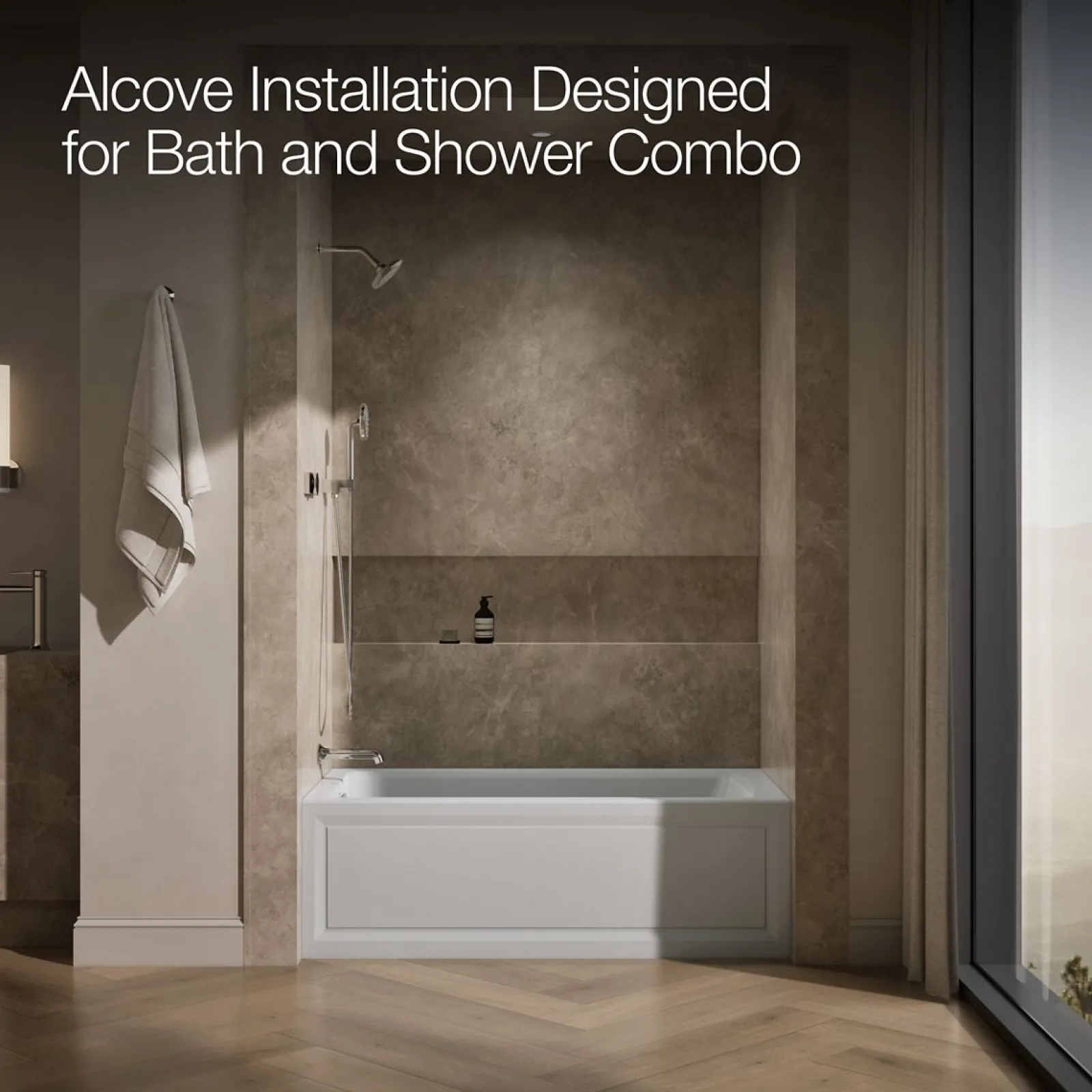 60" x 32" alcove Heated BubbleMassage™ air bath, left drain^Kohler Sale