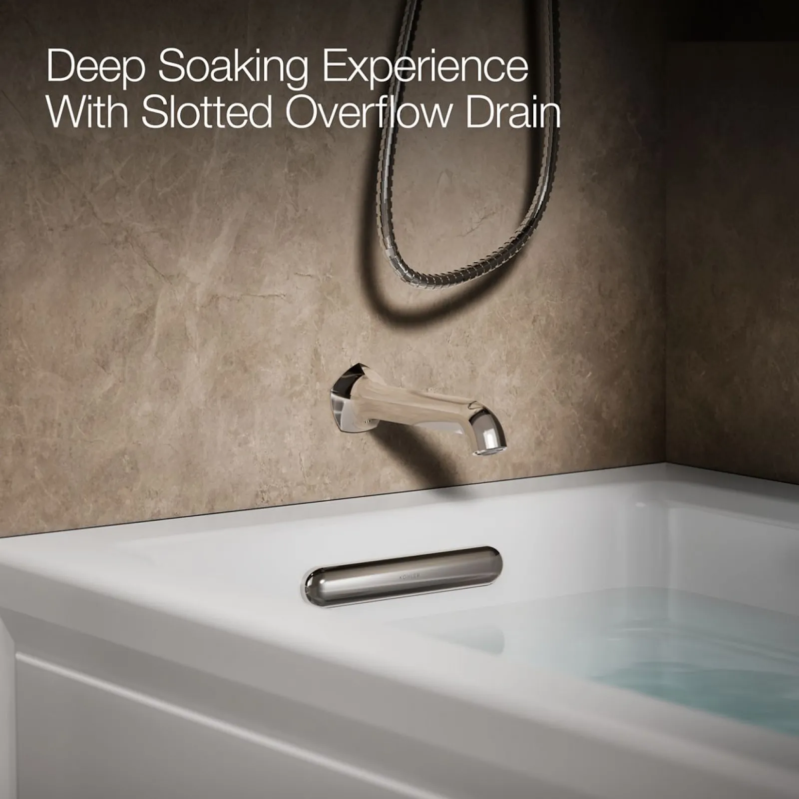 60" x 32" alcove Heated BubbleMassage™ air bath and whirlpool, left drain^Kohler