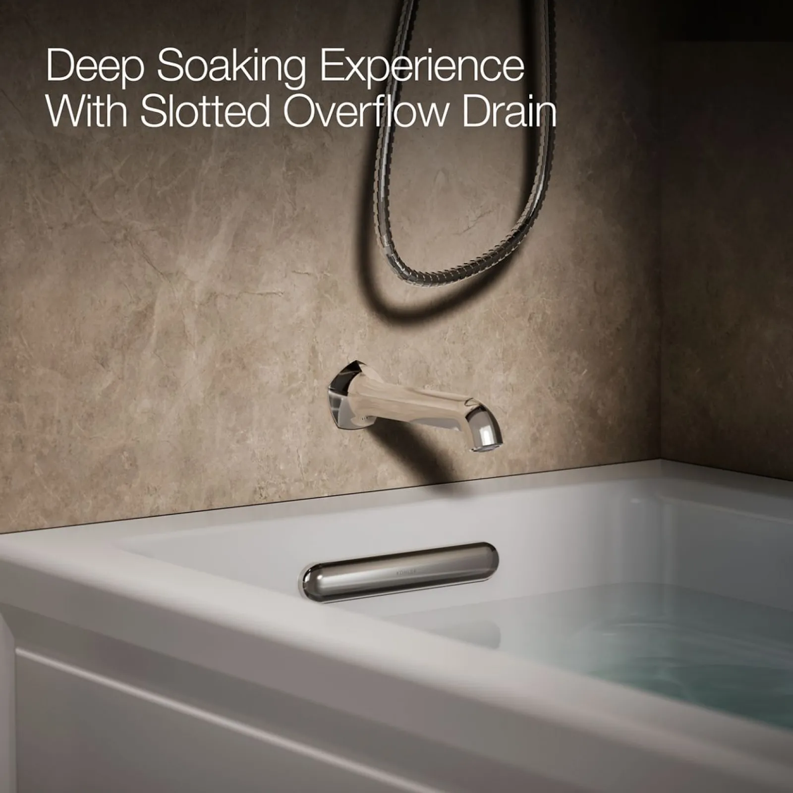 60" x 32" alcove Heated BubbleMassage™ air bath and whirlpool, left drain^Kohler