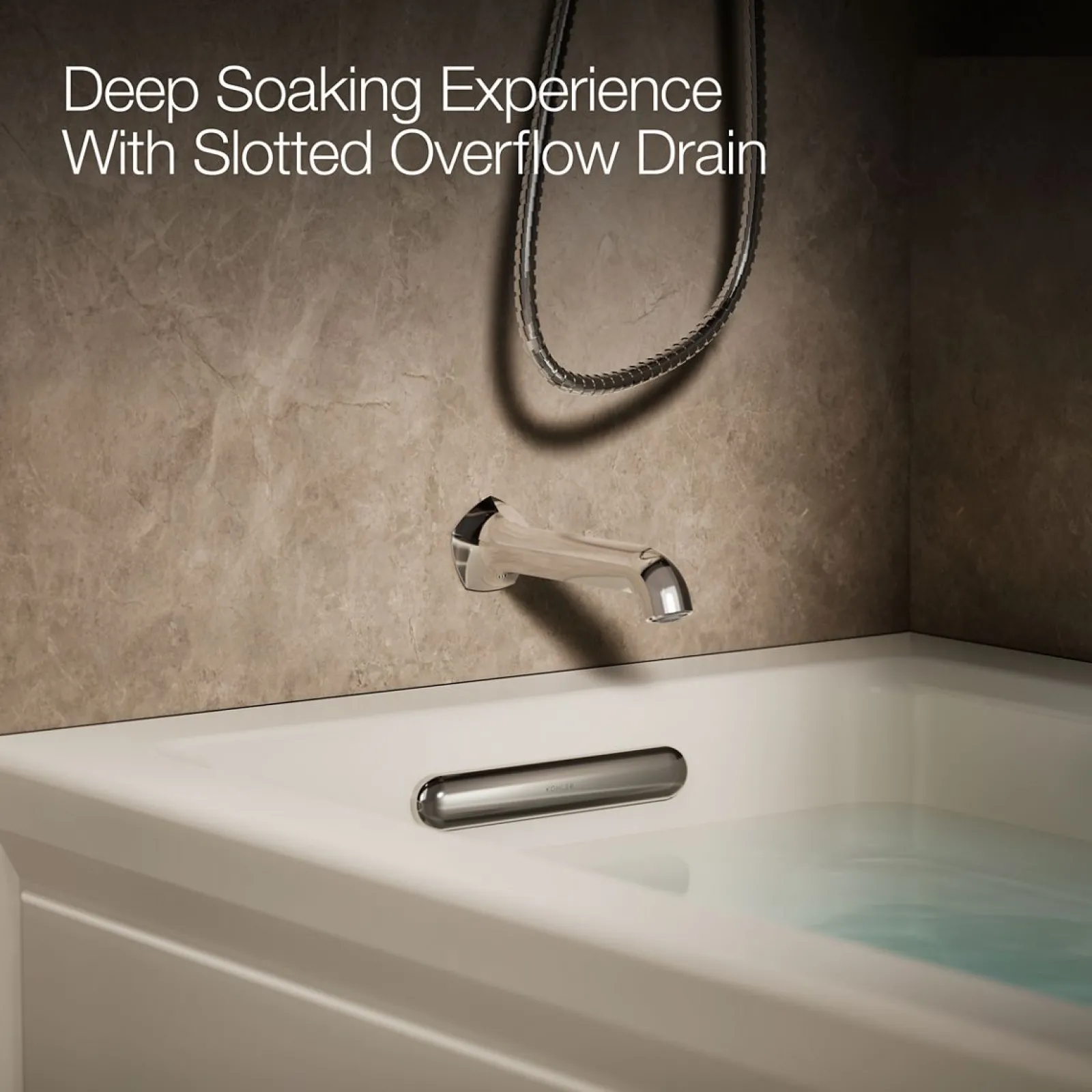 60" x 32" alcove Heated BubbleMassage™ air bath and whirlpool, left drain^Kohler